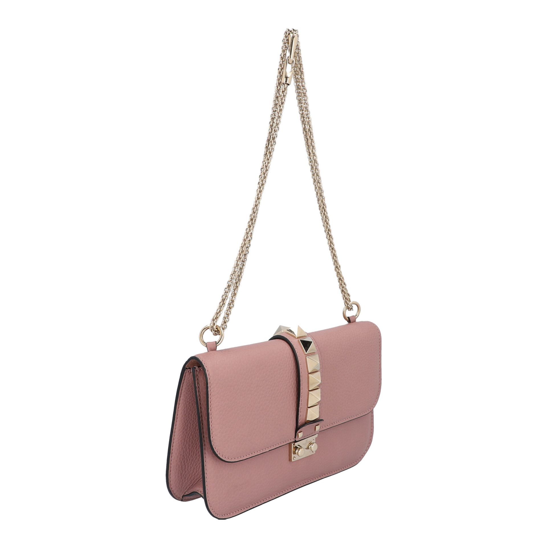 VALENTINO Handtasche "ROCKSTUD", NP.: 1.680,-€.Genarbtes Leder in Mauve mit goldfarbener Hardware, - Bild 2 aus 6