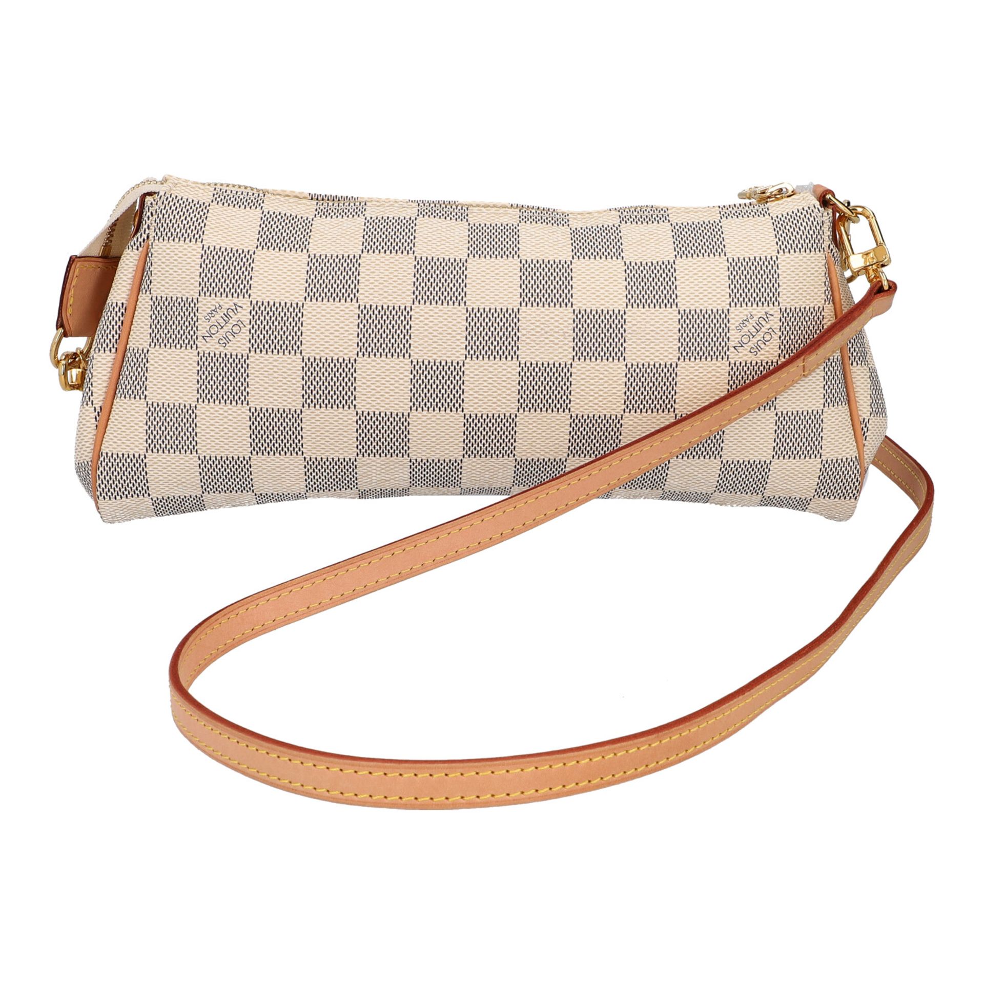 LOUIS VUITTON Pochette "EVA", Koll.: 2013, NP.:Damier Azur Camvas Serie mit Rindsleder-Details und - Bild 4 aus 5