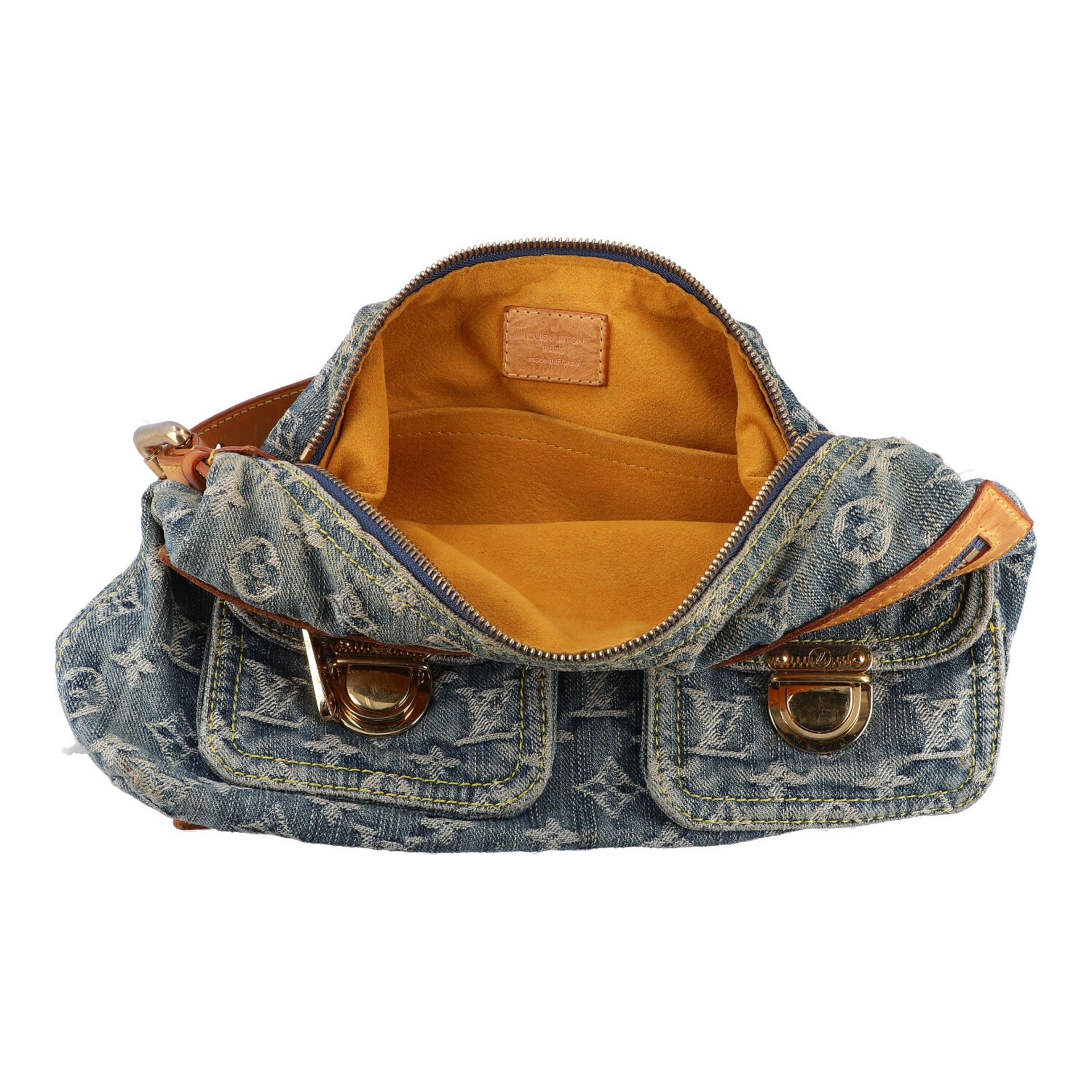 LOUIS VUITTON Schultertasche "BAGGY PM", Koll. 2006.Monogram Denim Serie mit goldfarbener Hardware - Bild 6 aus 6