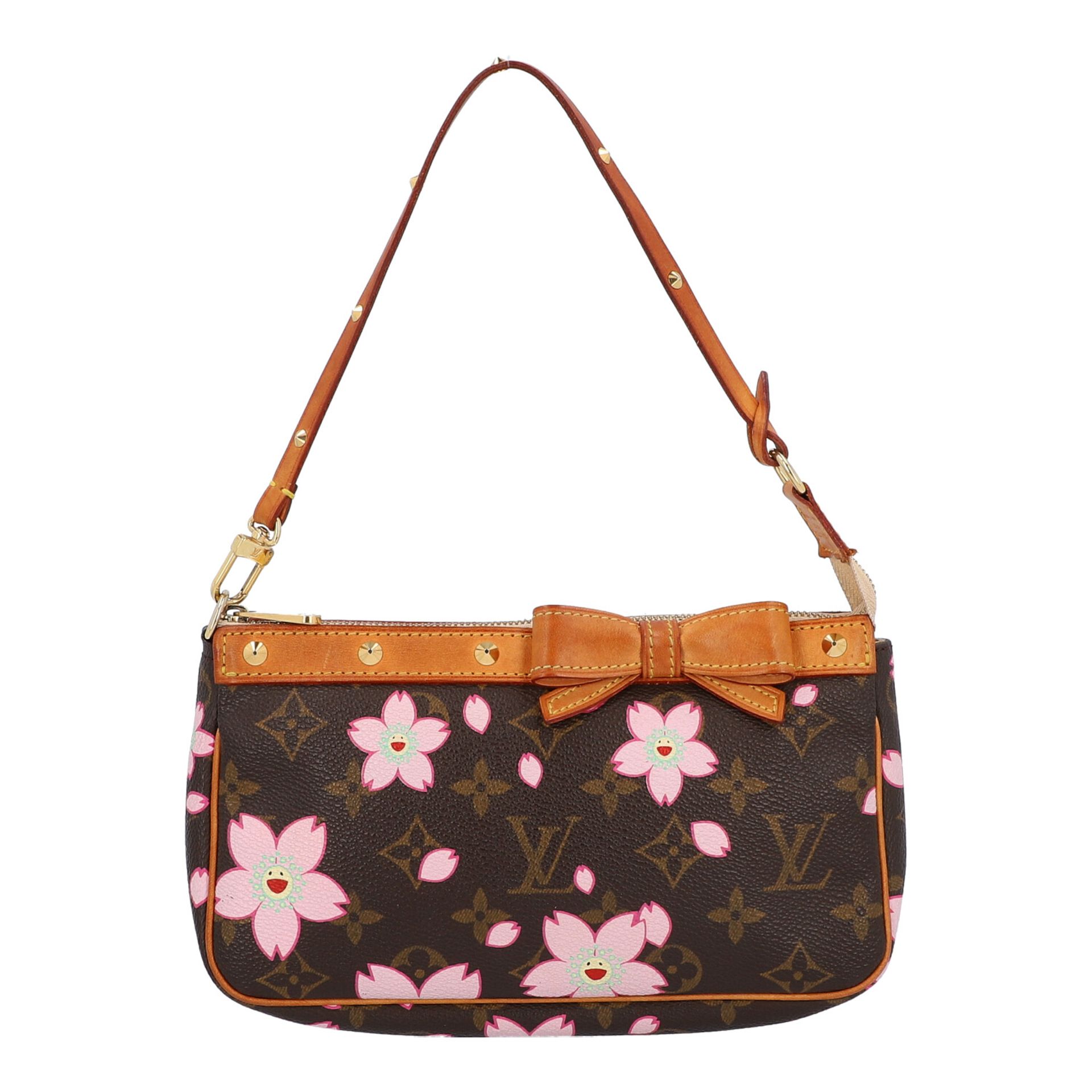 LOUIS VUITTON Pochette "POCHETTE ACC NM", Koll. 2003.NP. ca.: 400,-€. Monogram Cherry Blossom Serie,