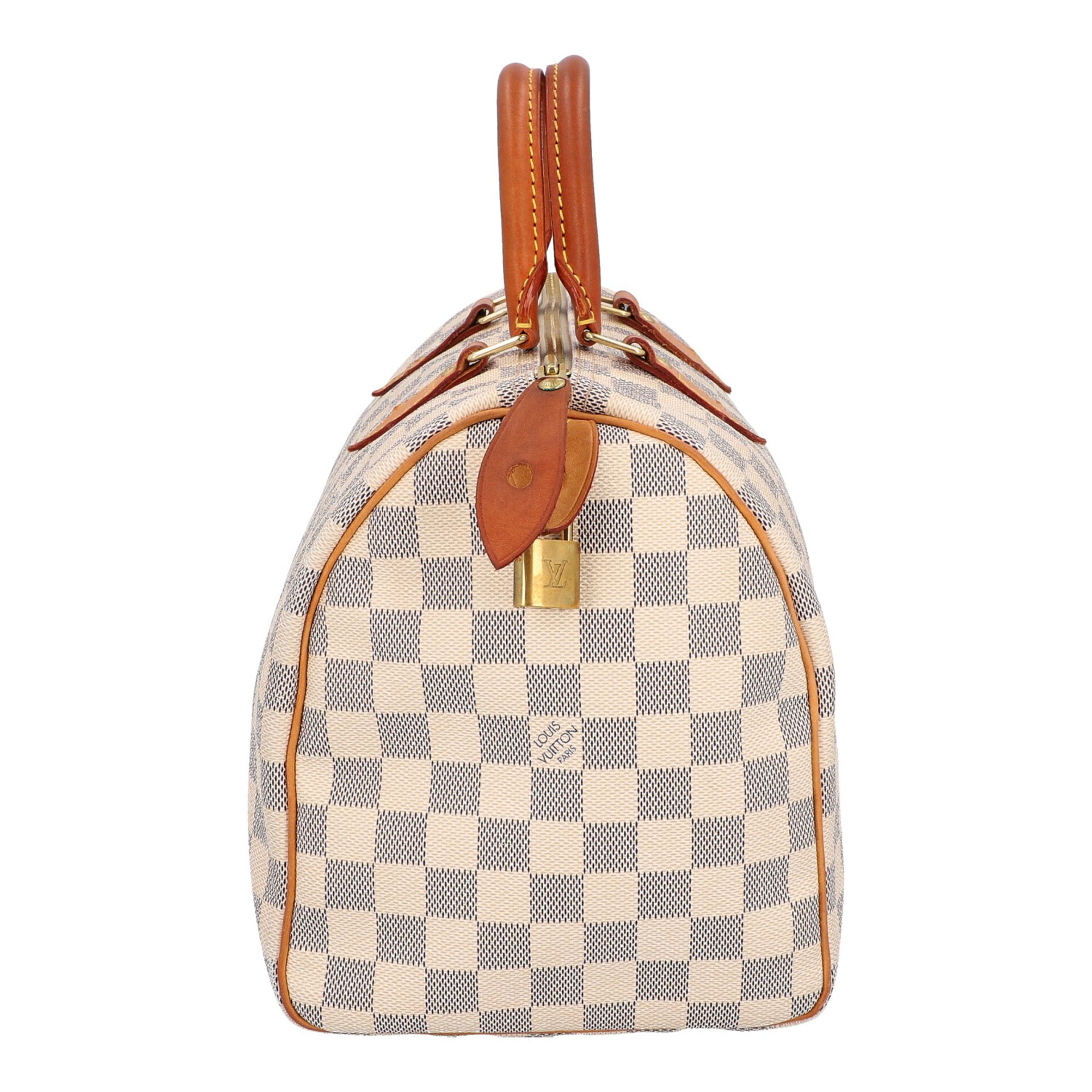 LOUIS VUITTON Henkeltasche "SPEEDY 30", Koll.: 2008.Akt. NP.: 800,-€. Damier Azur Canvas Serie, - Bild 3 aus 7