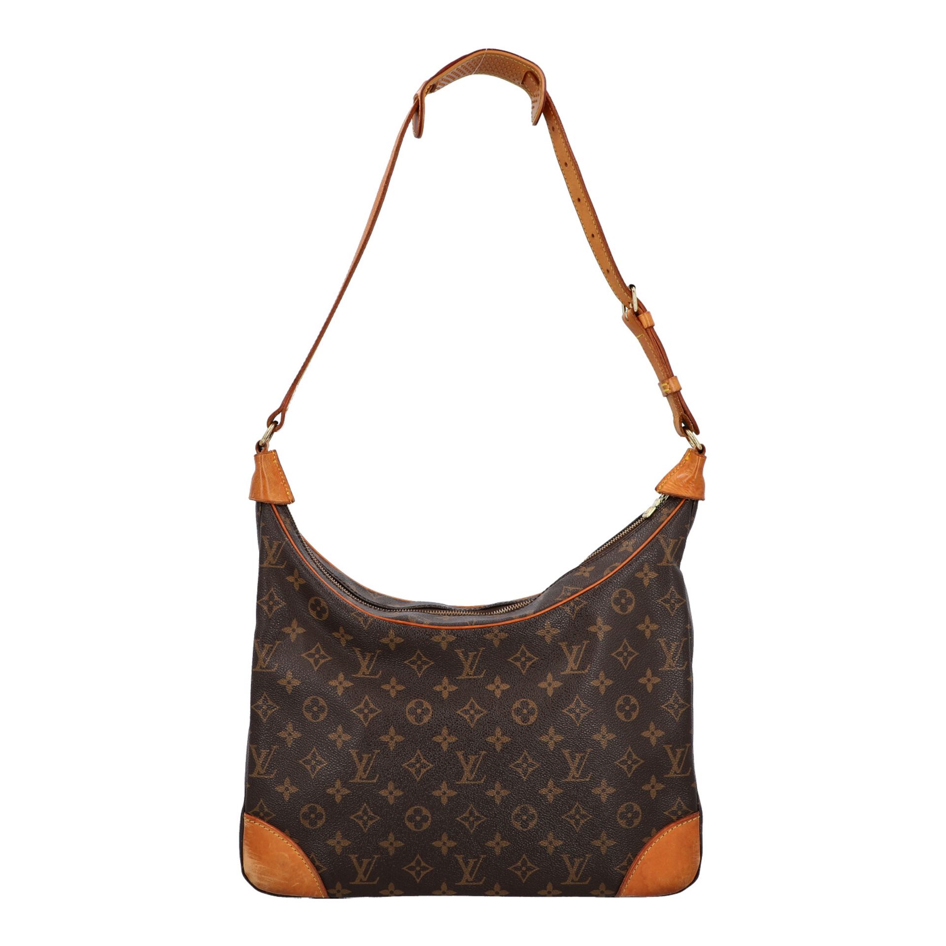 LOUIS VUITTON VINTAGE Schultertasche, "BOULOGNE".Monogram Canvas Serie, Details und Schulterriemen - Bild 4 aus 6