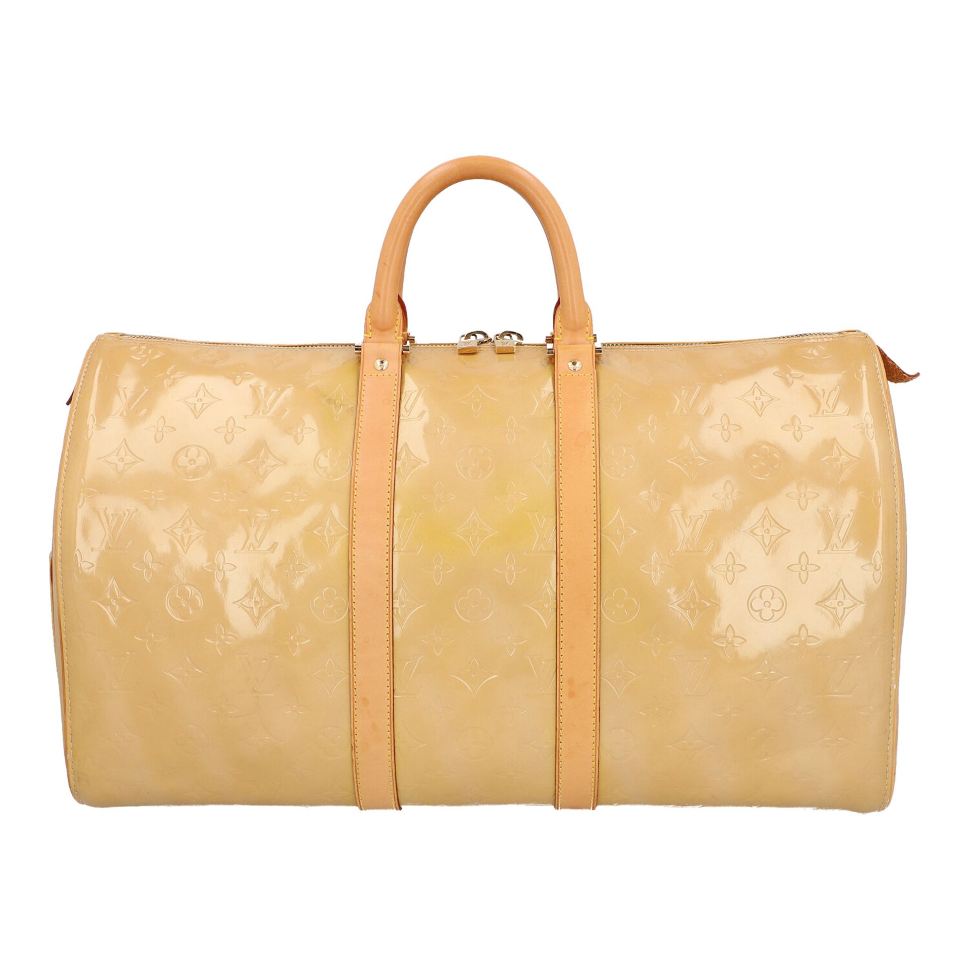 LOUIS VUITTON Weekender "KEEPALL 50", NP. ca.: 2.500,-€.Koll. 1999. Vernis Leder Serie in