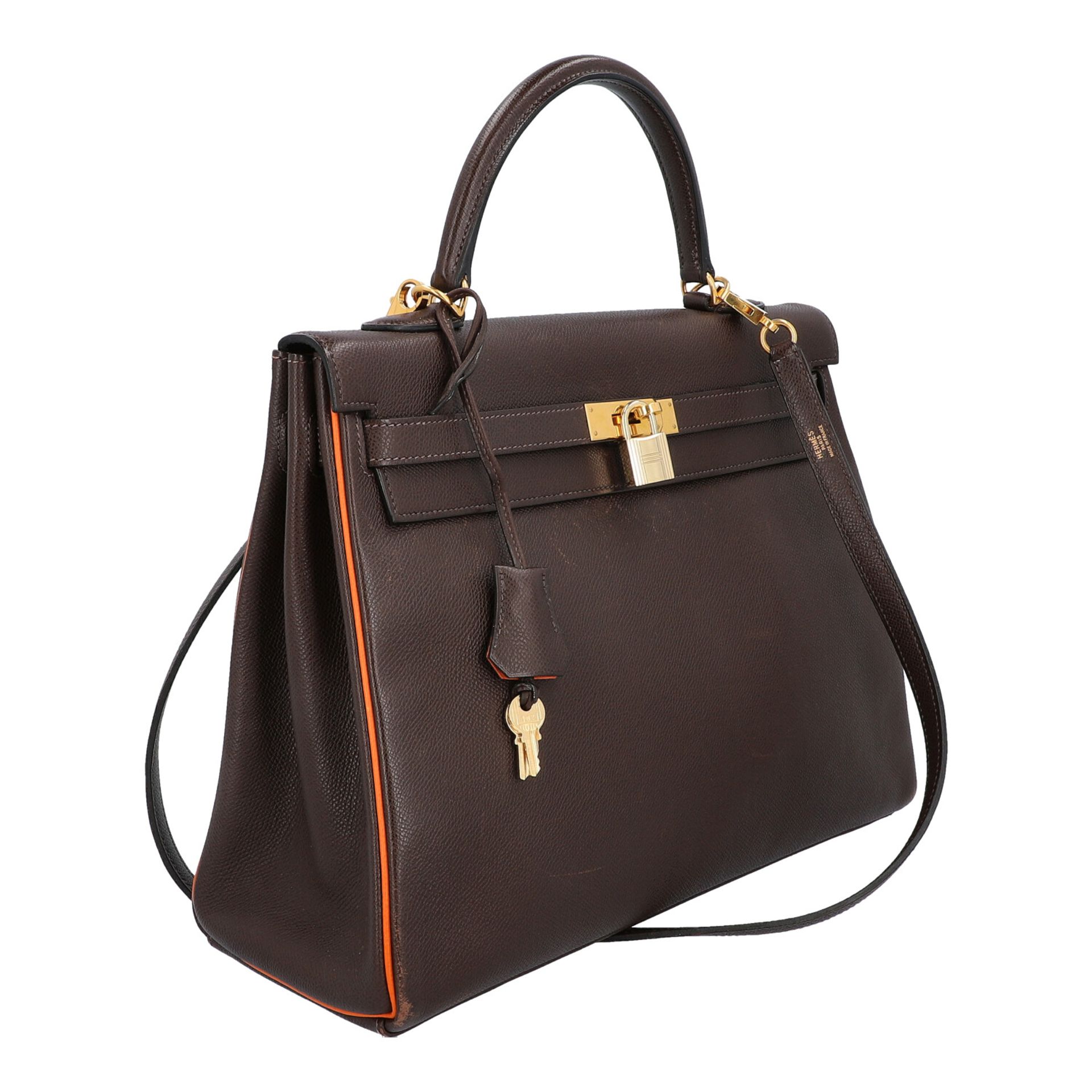 HERMÈS Handtasche "KELLY BAG 35" , Koll. 2004.NP. ca.: 8.100,-€. Epsom Leder in Dunkelbraun mit - Bild 2 aus 6