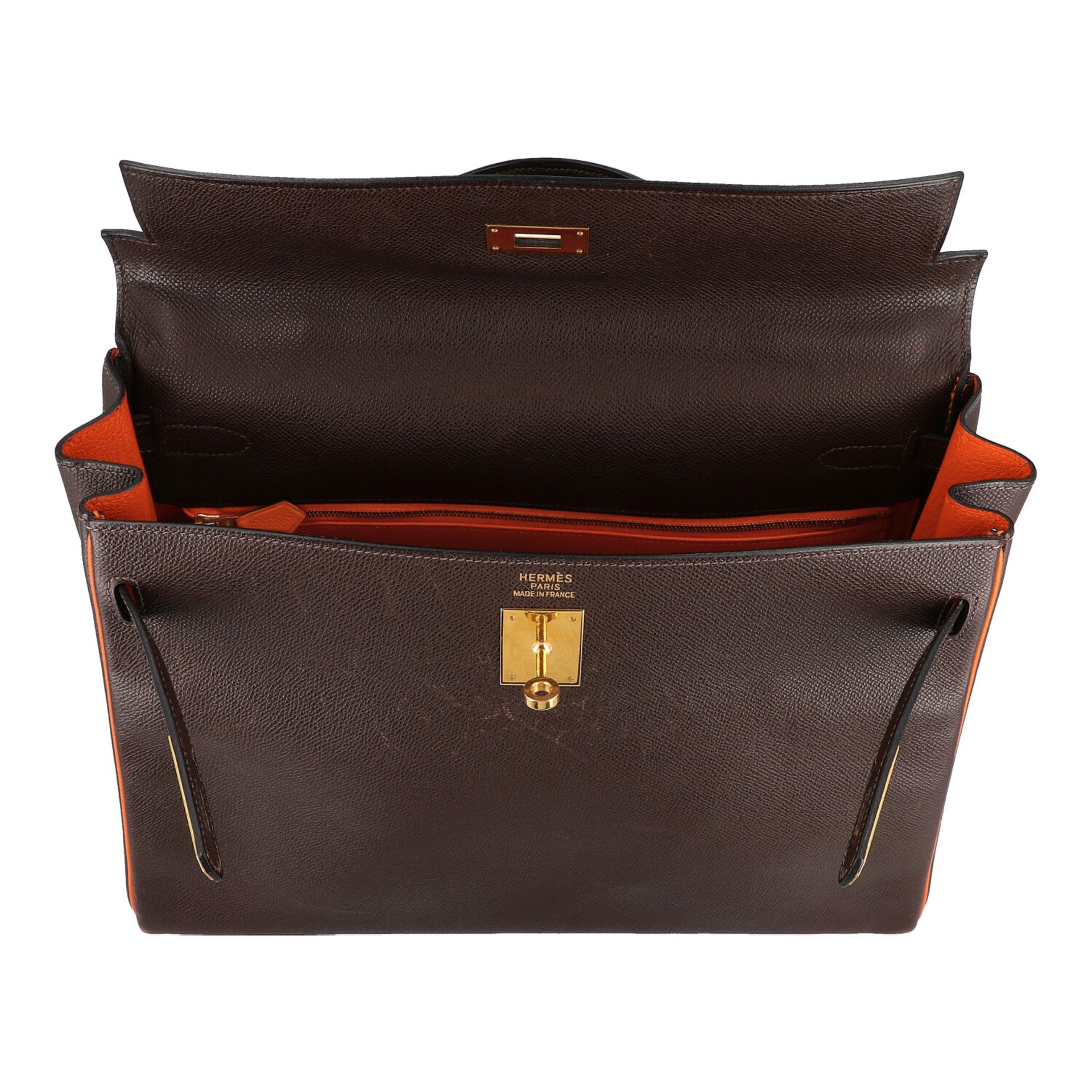 HERMÈS Handtasche "KELLY BAG 35" , Koll. 2004.NP. ca.: 8.100,-€. Epsom Leder in Dunkelbraun mit - Bild 6 aus 6