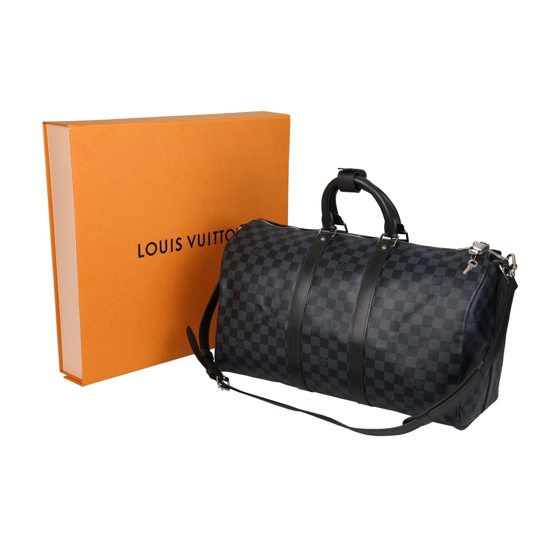 LOUIS VUITTON Weekender "KEEPALL 45", Koll.: 2017.Akt. NP.: 1.320,-€. Damier Cobalt Canvas Serie mit - Bild 6 aus 6