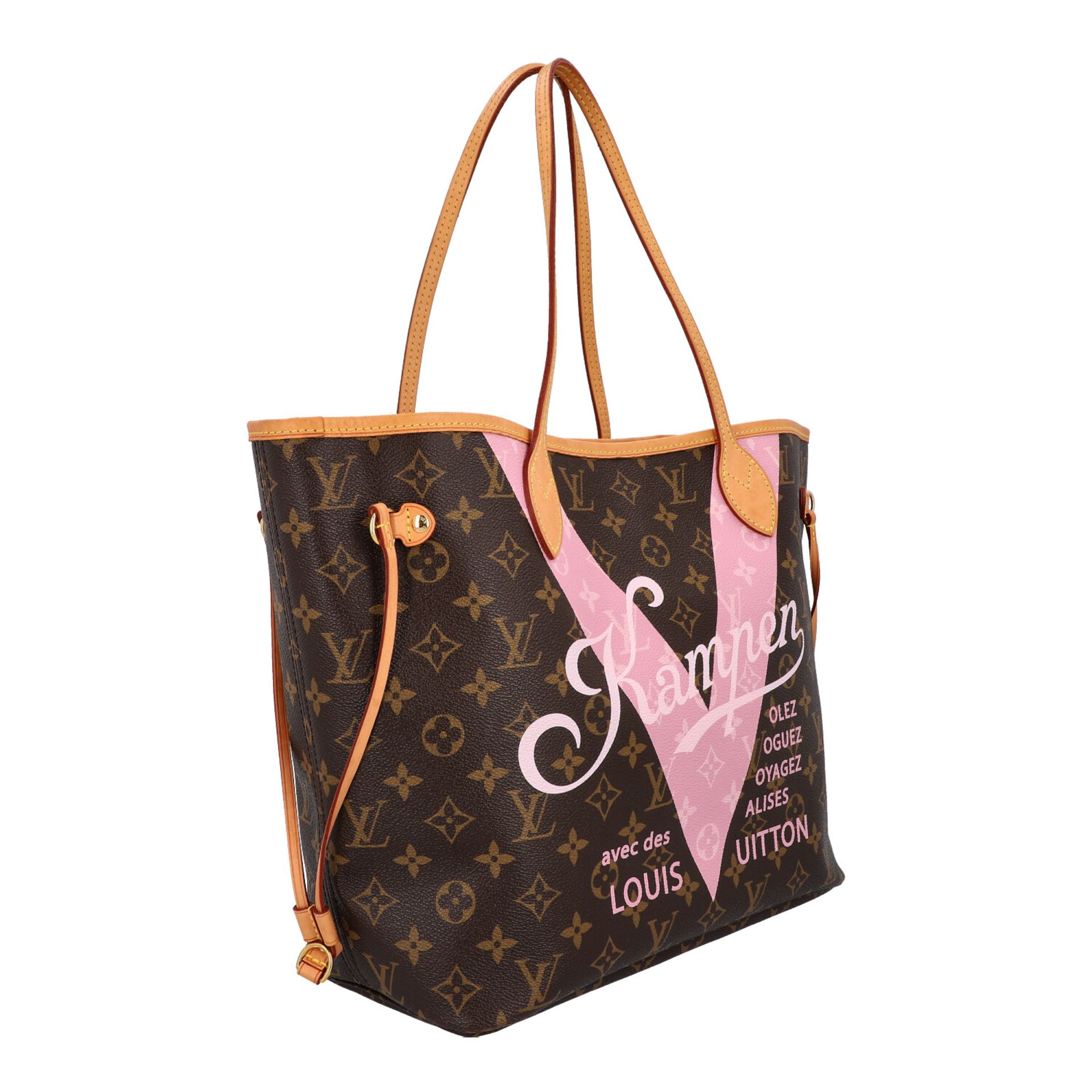 LOUIS VUITTON x Kampen Shoppertasche "NEVERFULL MM", Koll.: 2015, NP.: ca. 1.300,-€.Limited - Bild 2 aus 7