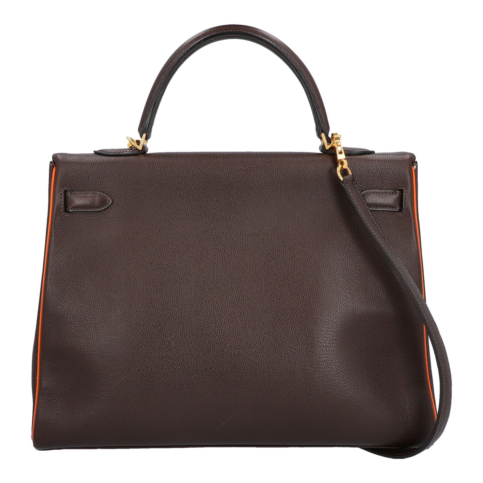 HERMÈS Handtasche "KELLY BAG 35" , Koll. 2004.NP. ca.: 8.100,-€. Epsom Leder in Dunkelbraun mit - Bild 4 aus 6