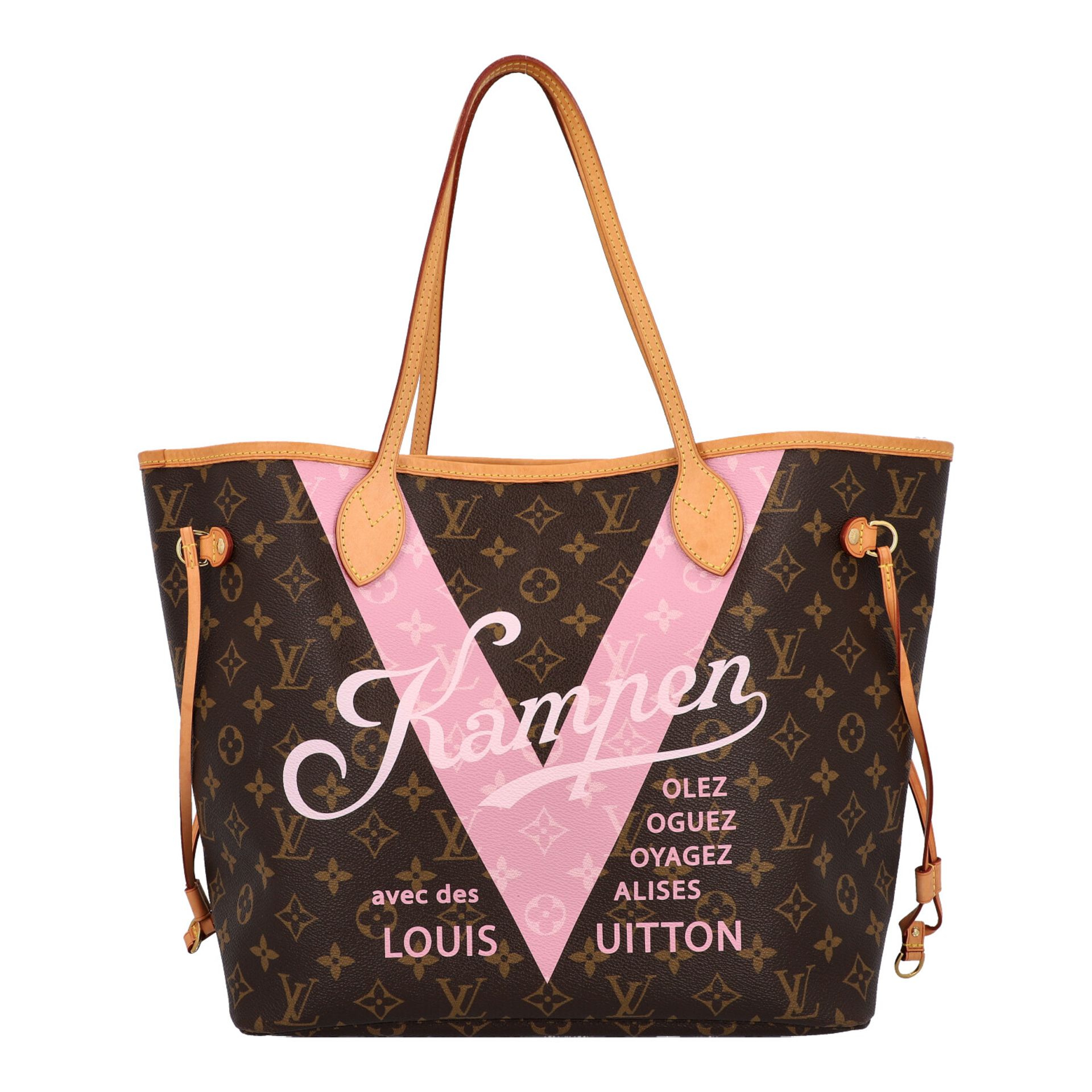 LOUIS VUITTON x Kampen Shoppertasche "NEVERFULL MM", Koll.: 2015, NP.: ca. 1.300,-€.Limited