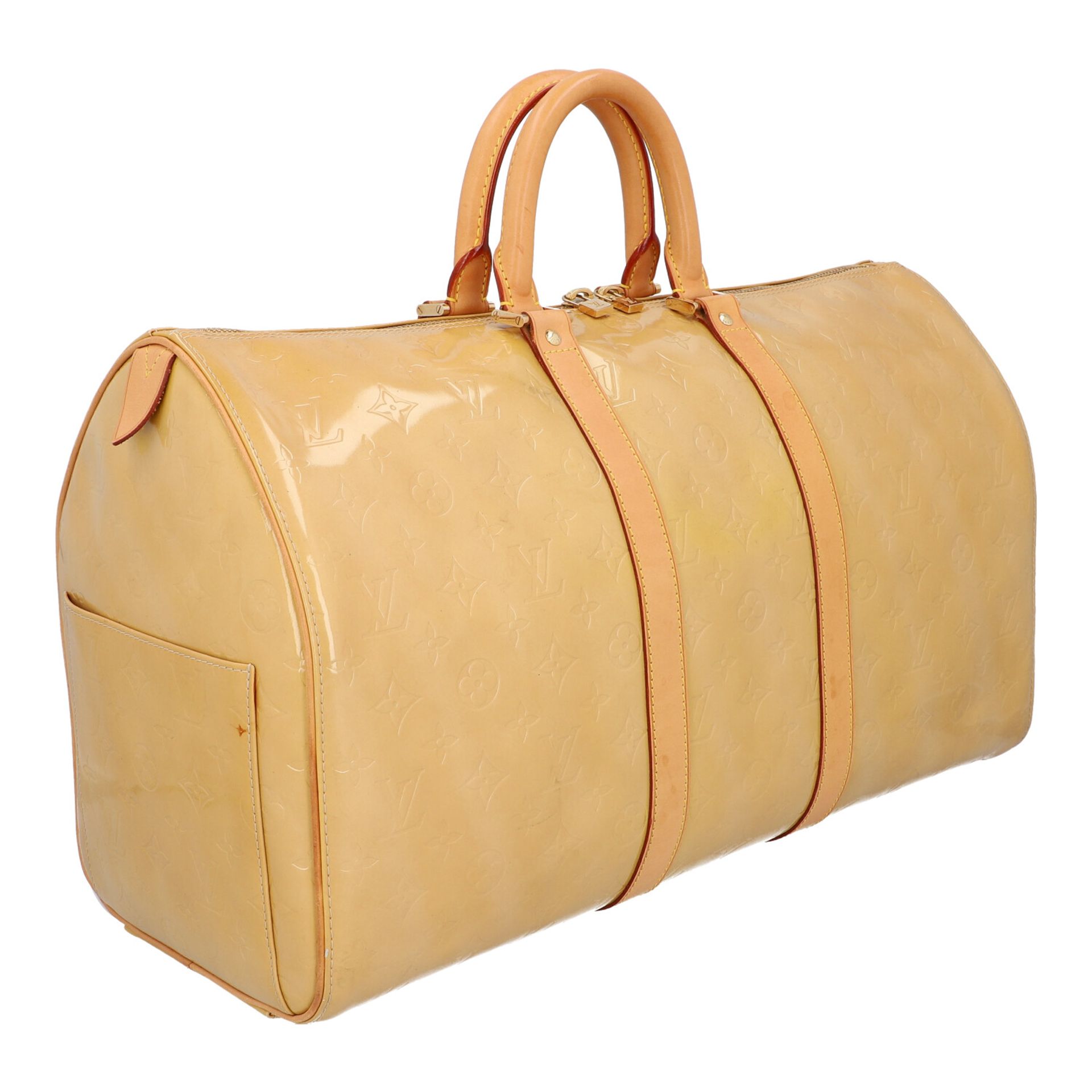 LOUIS VUITTON Weekender "KEEPALL 50", NP. ca.: 2.500,-€.Koll. 1999. Vernis Leder Serie in - Bild 2 aus 6