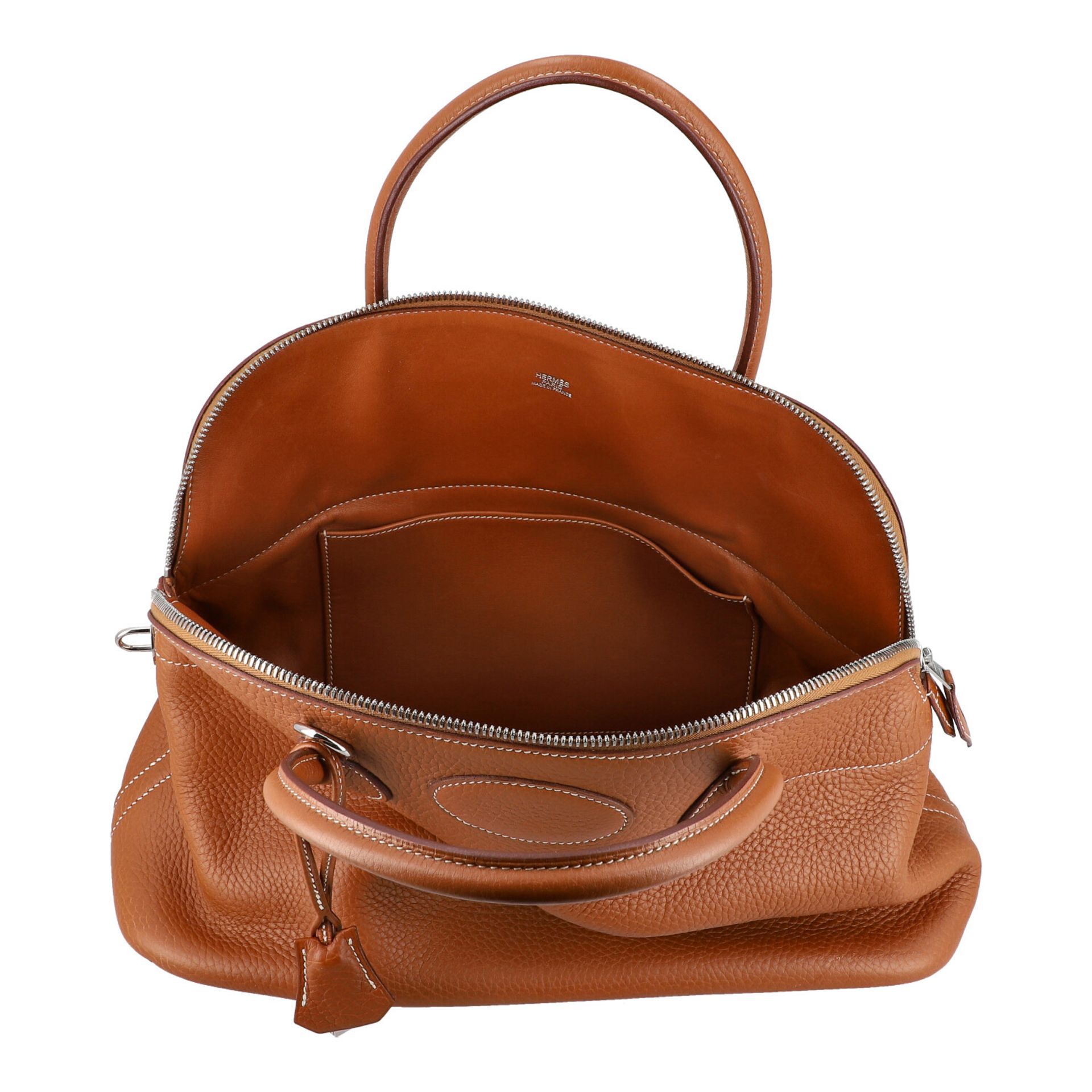 HERMÈS Henkeltasche "BOLIDE", Koll.: 2005.NP.ca.: 6.900,-€. Cognacfarbenes Clémence- - Bild 6 aus 6