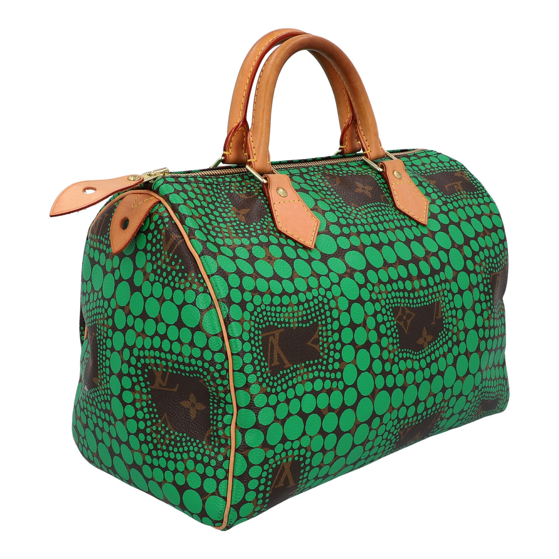 LOUIS VUITTON X YAYOI KUSAMA Henkeltasche "SPEEDY 30", Koll.: 2012, NP.: ca. 1.300,-€.Monogram - Bild 2 aus 6