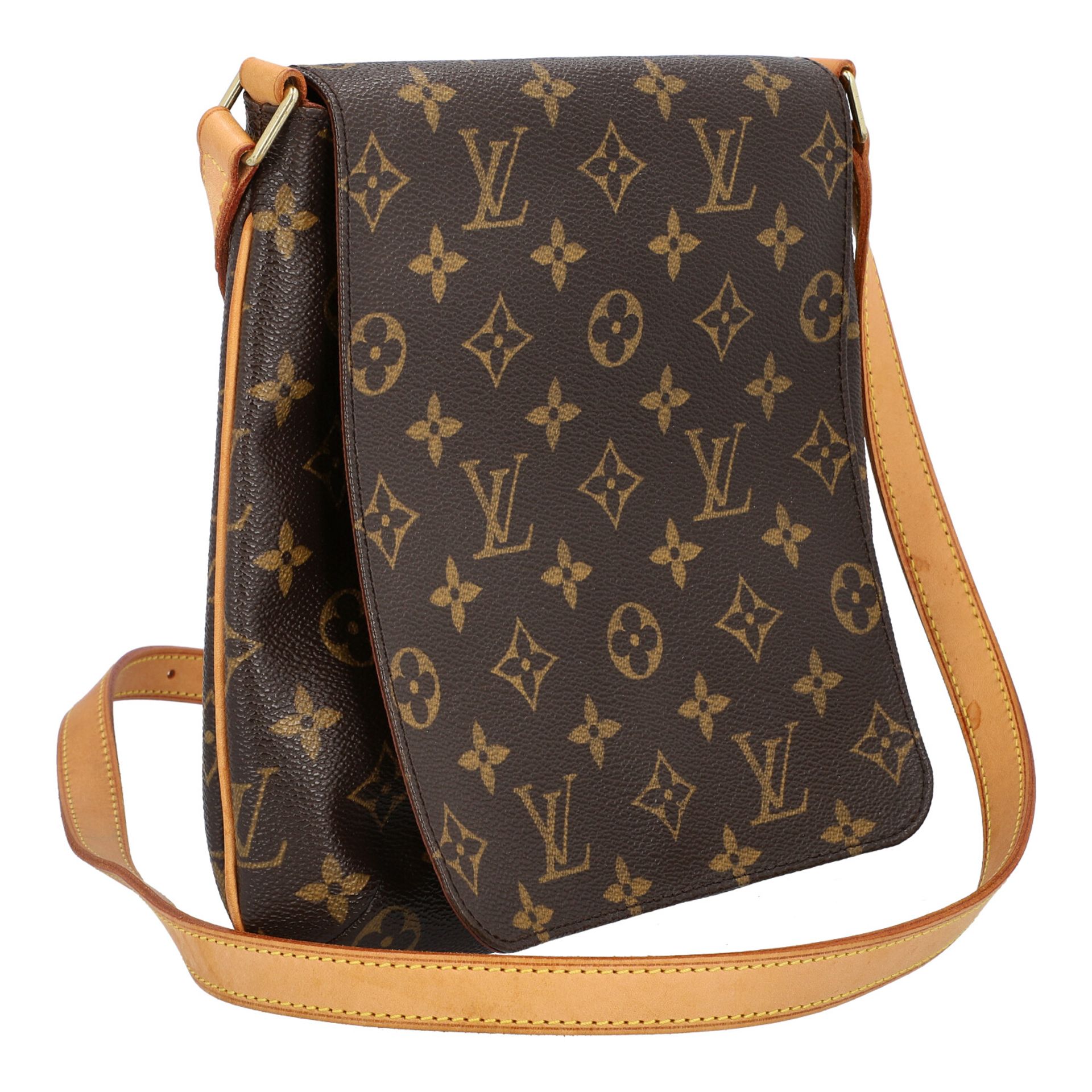 LOUIS VUITTON Umhängetasche "SALSA PM", Koll.: 2005, NP.: ca. 900,-€.Schmales, längliches Modell mit - Bild 2 aus 6