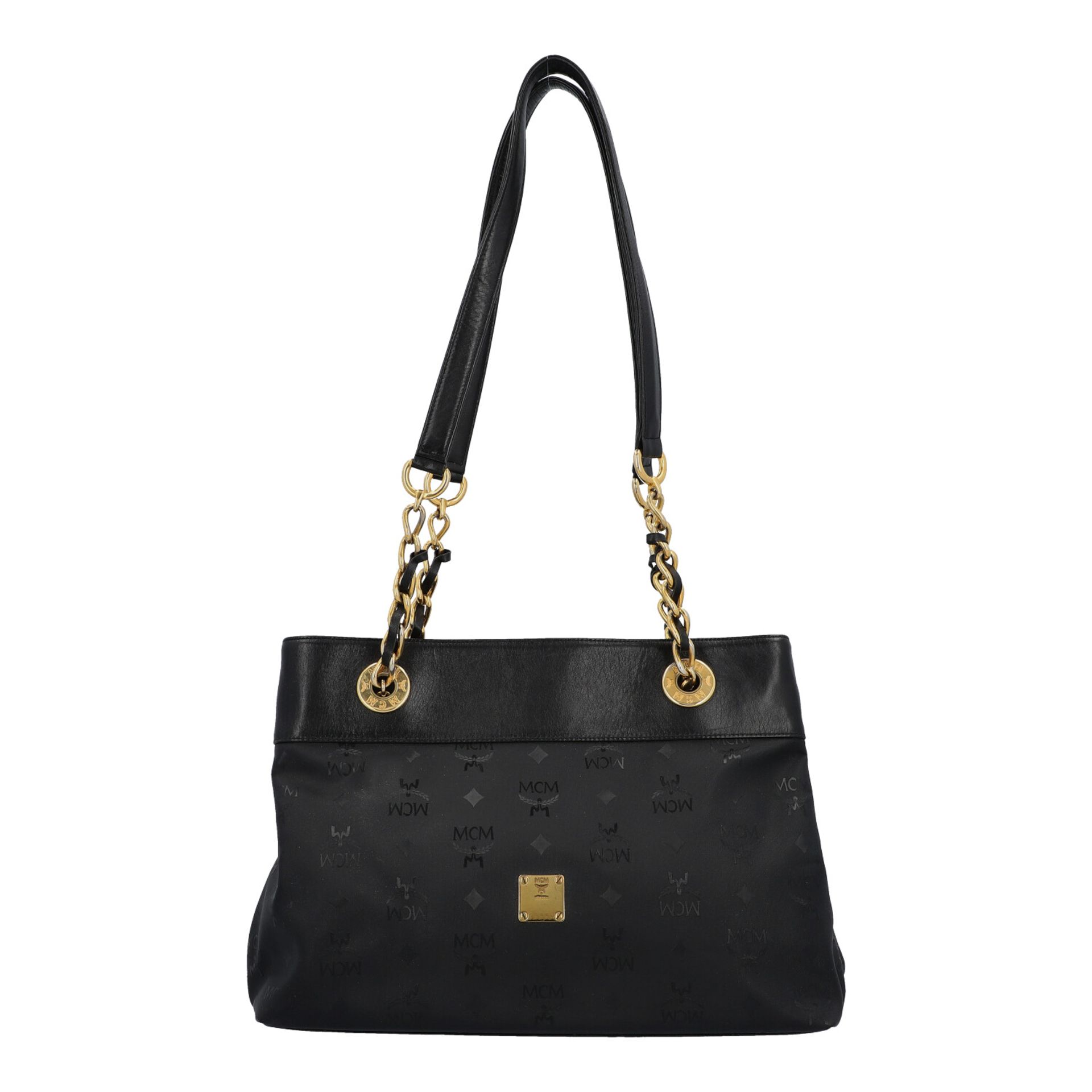 MCM VINTAGE Shoppertasche.Heritage Serie in Schwarz, goldfarbene Hardware (leichte Kratzer),