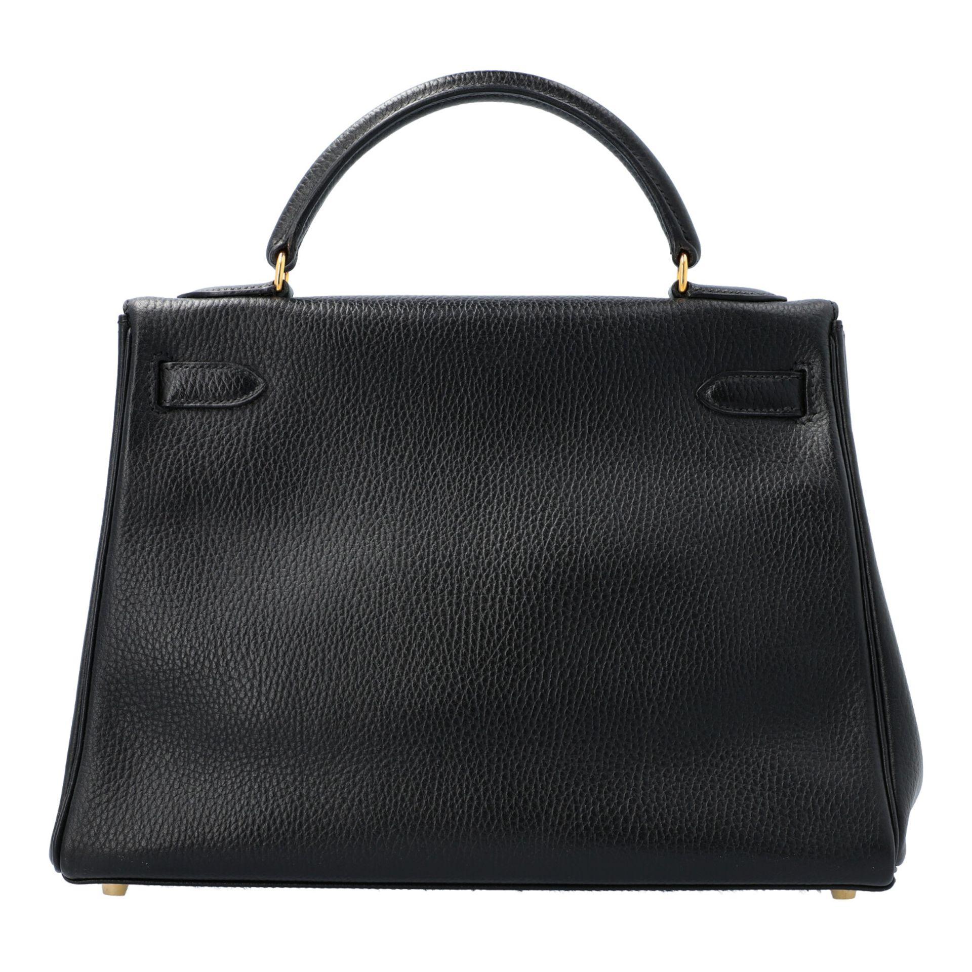 HERMÉS VINTAGE Handtasche "KELLY BAG 32", Koll. 1998.Akt. NP.: 7.200,-€. Togo-Leder in Schwarz, - Bild 4 aus 7