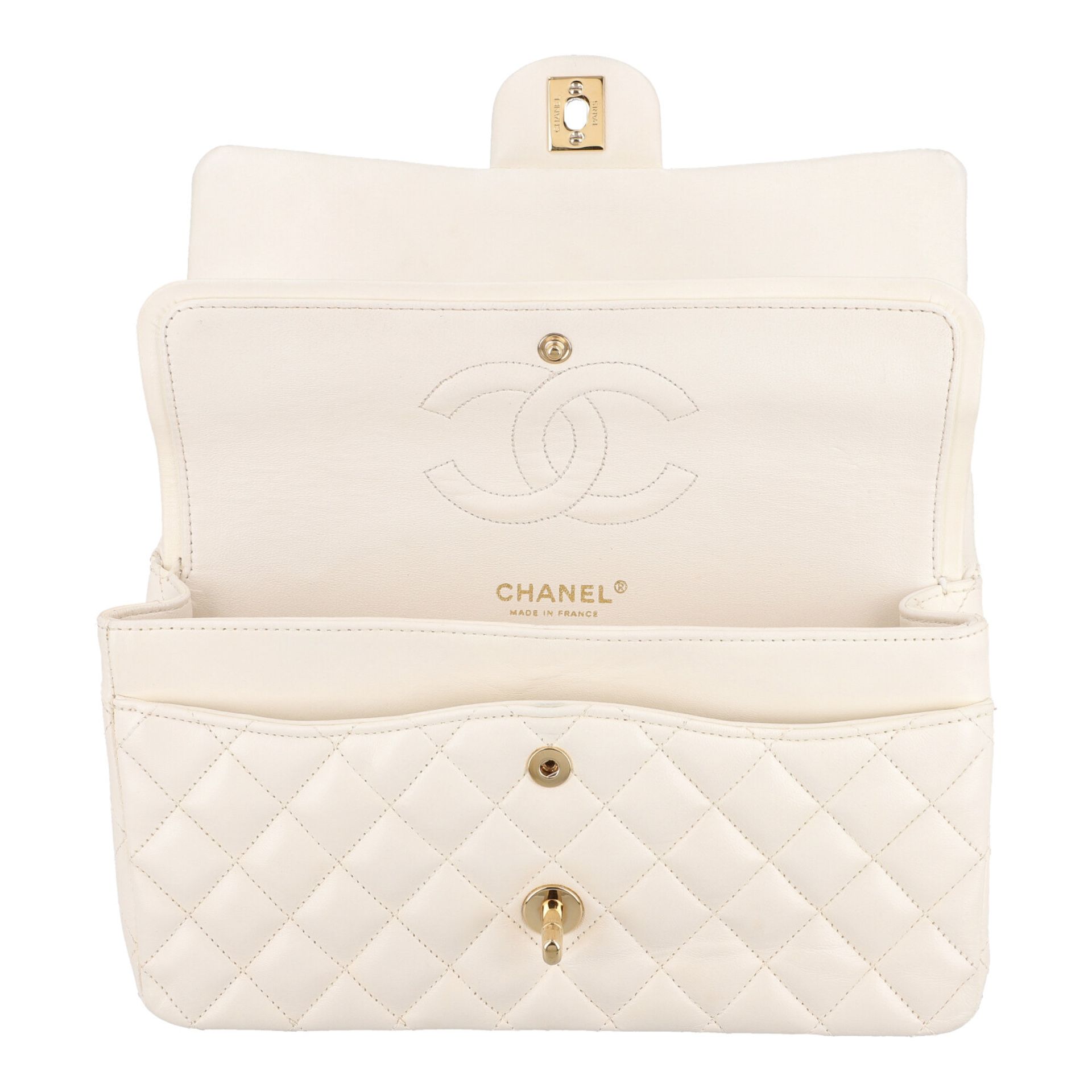 CHANEL Umhängetasche "DOUBLE FLAP BAG", Koll. 2004/2005.Akt. NP.: 4.800,-€. Hochwertiges Lammleder - Bild 6 aus 6