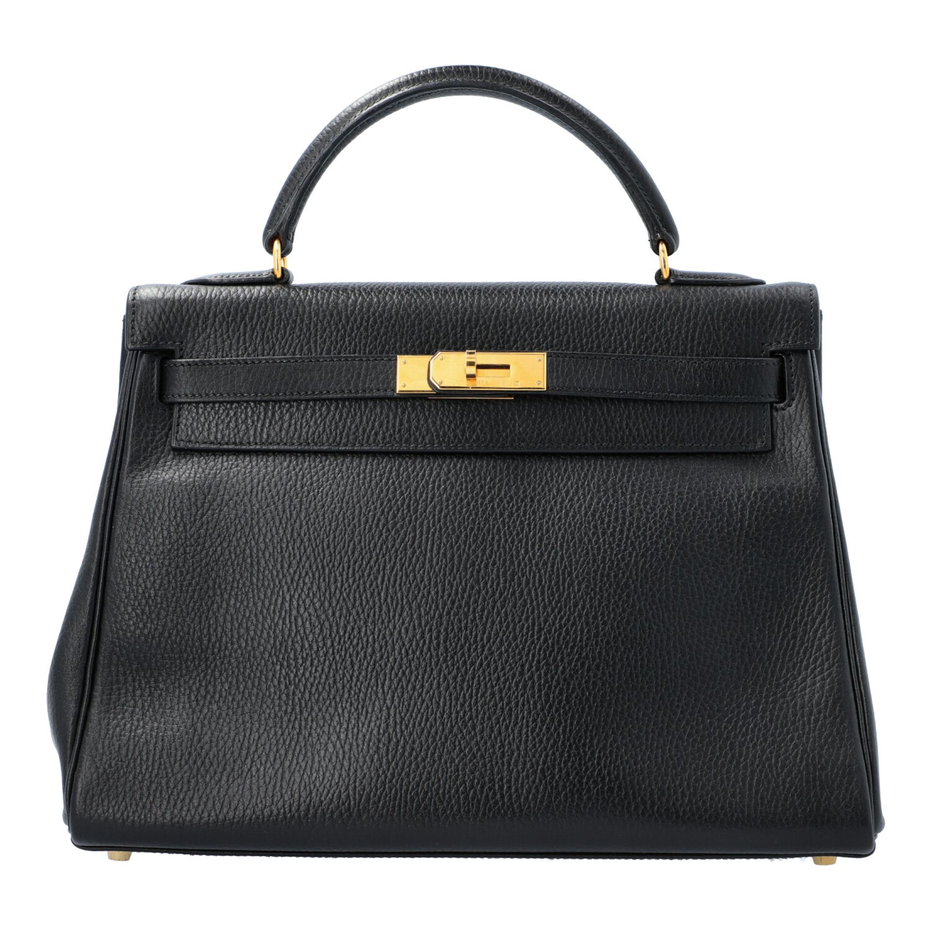 HERMÉS VINTAGE Handtasche "KELLY BAG 32", Koll. 1998.Akt. NP.: 7.200,-€. Togo-Leder in Schwarz,