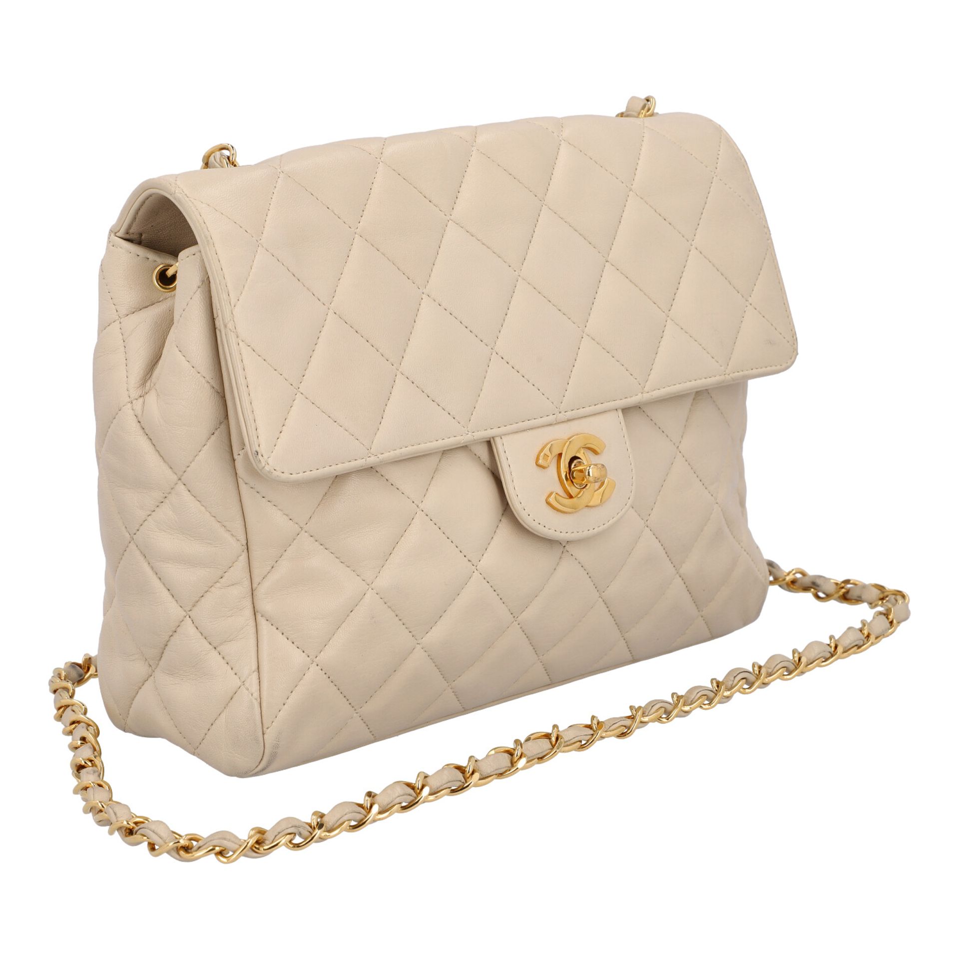 CHANEL VINTAGE Umhängetasche "SINGLE FLAP", Koll. 1994-1996.NP. ca.: 4.200,-€. Fein genarbtes - Bild 2 aus 6