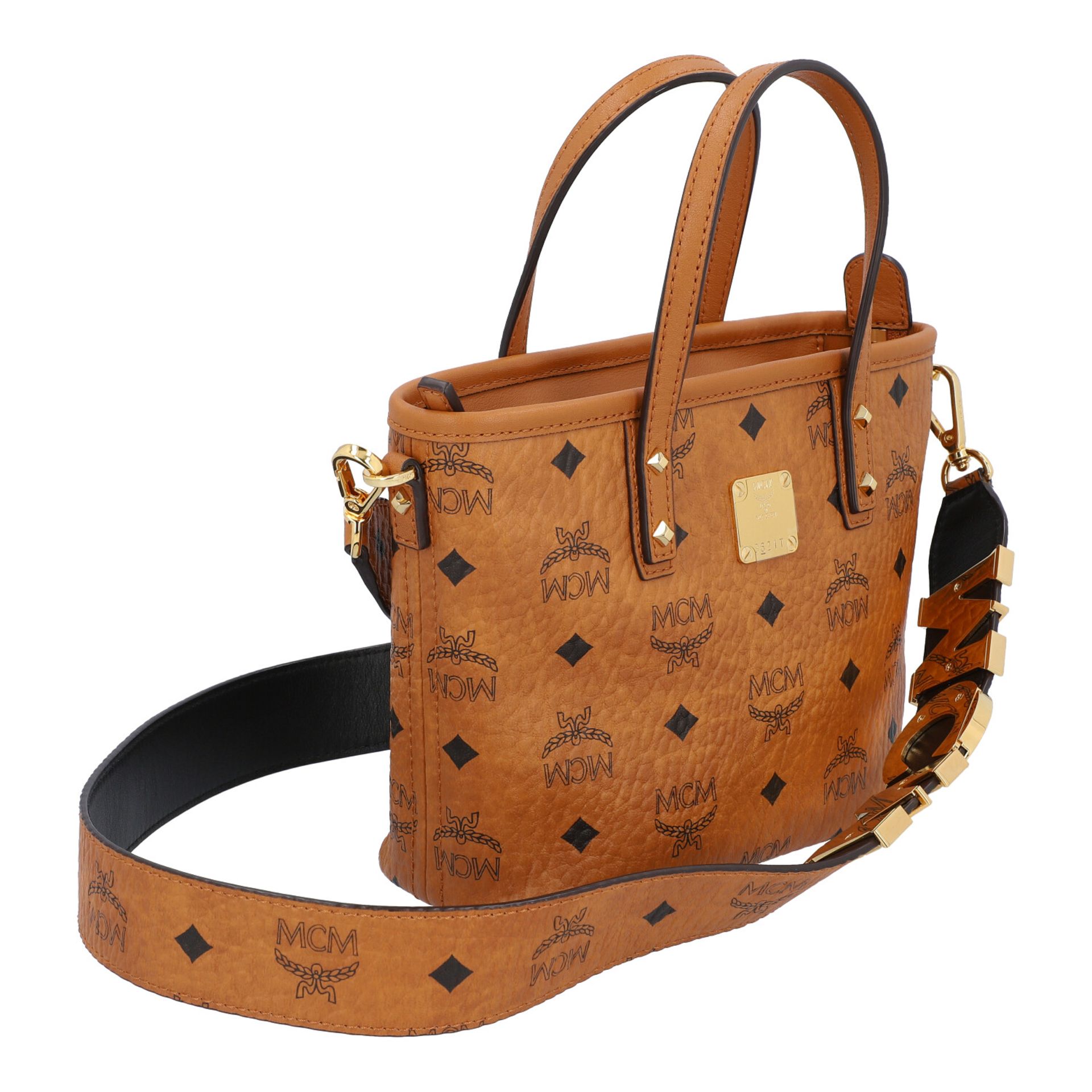 MCM Handtasche "ANYA TOP ZIP SHOPPER MINI".NP. ca.: 600,-€. Visetos Leder Serie in Cognacfarben - Bild 2 aus 6