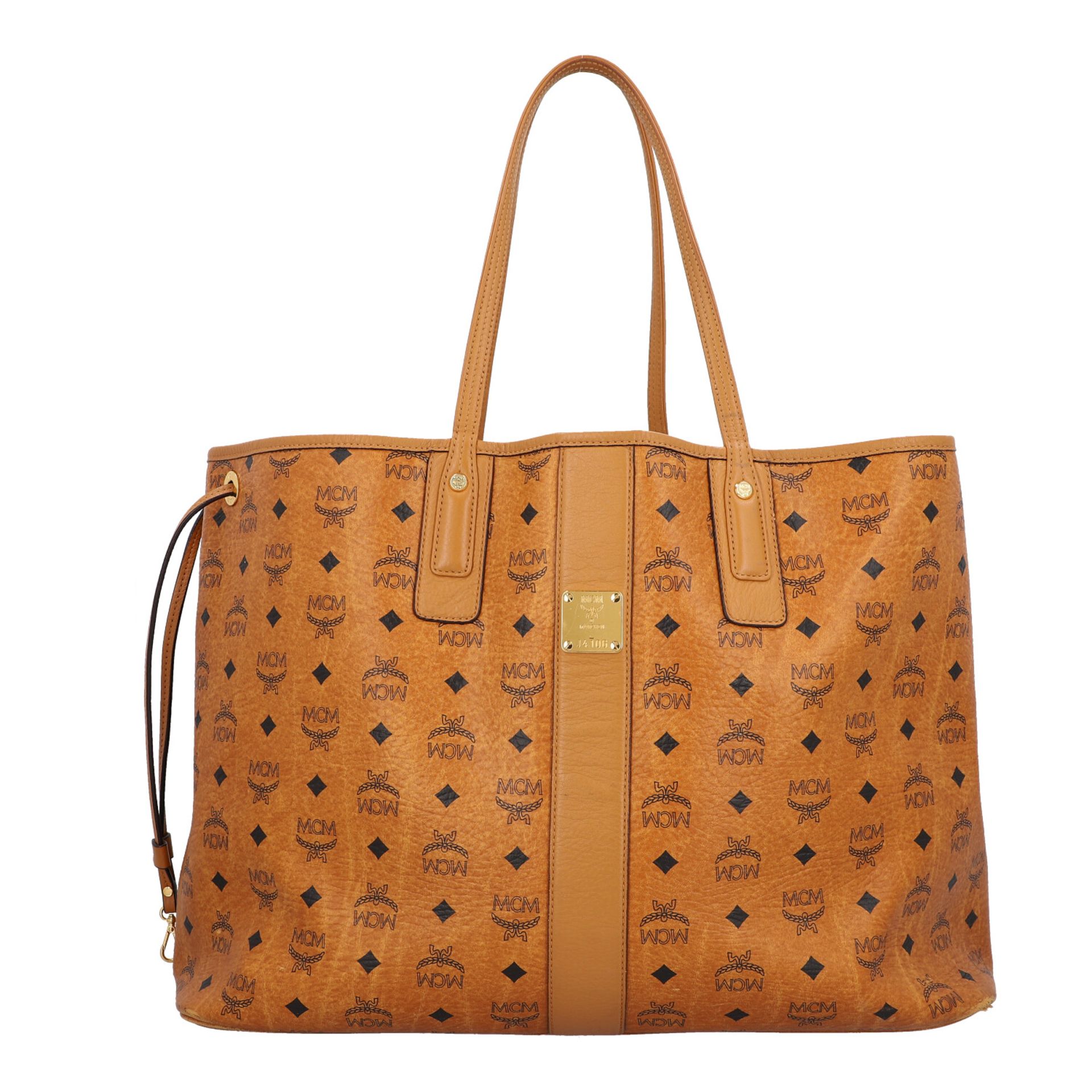 MCM Wendeshopper "REVERSIBLE LIZ PROJECT".Akt. NP.: 695,-€. Cognacfarbene Visetos Canvas Serie,