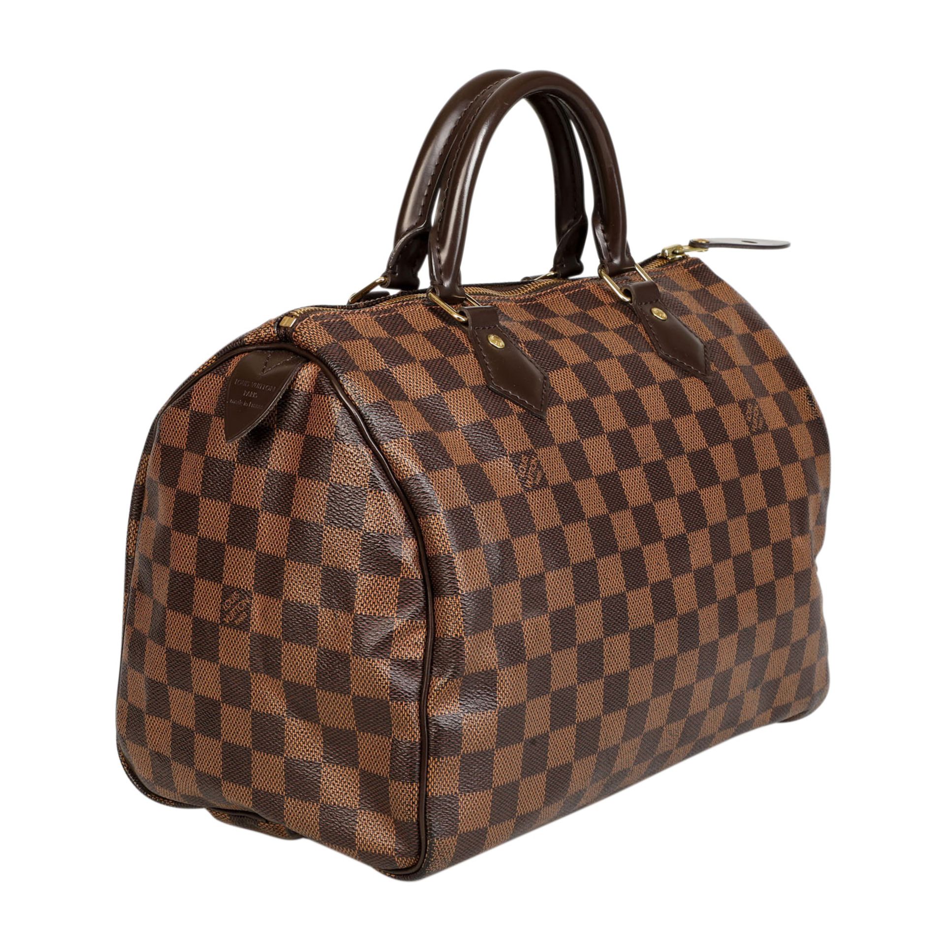 LOUIS VUITTON Handtasche "SPEEDY 30", Koll. 2014.Akt. NP.: 800,-€. Damier Ebene Serie mit Details - Bild 2 aus 8