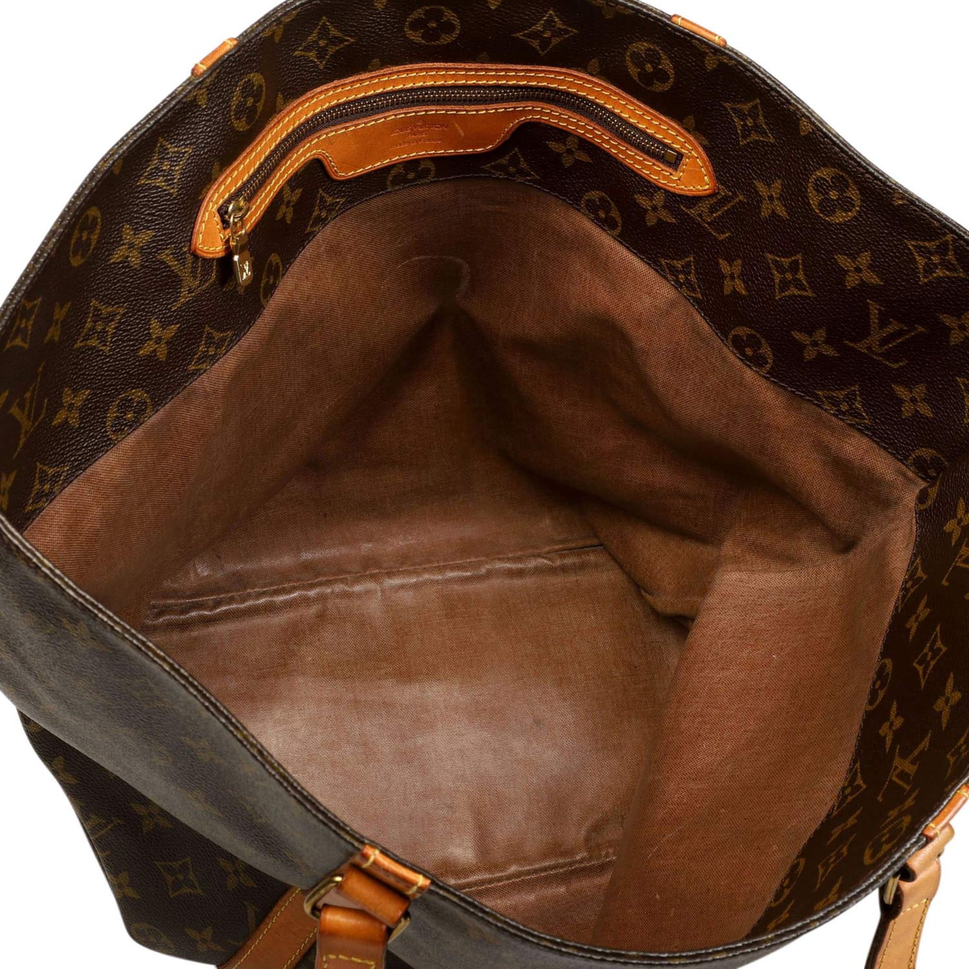 LOUIS VUITTON VINTAGE Shoppertasche.Monogram Canvas Serie mit Rindsleder-Details, Doppelhenkel und - Bild 6 aus 6