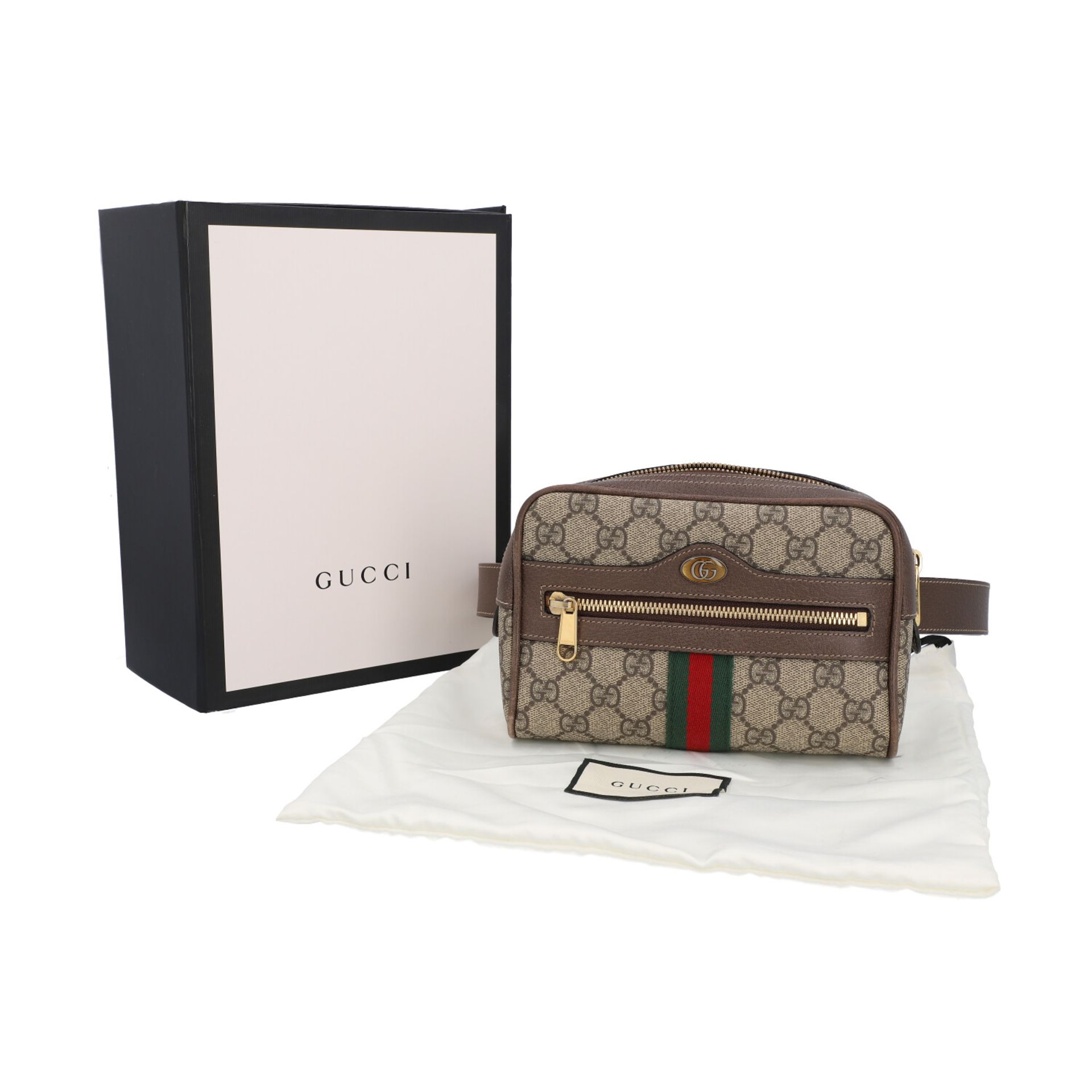 GUCCI Gürteltasche "OPHIDIA", akt. NP.: 890,-€.Aktuelle Kollektion. GG Supreme mit braunen - Bild 9 aus 9