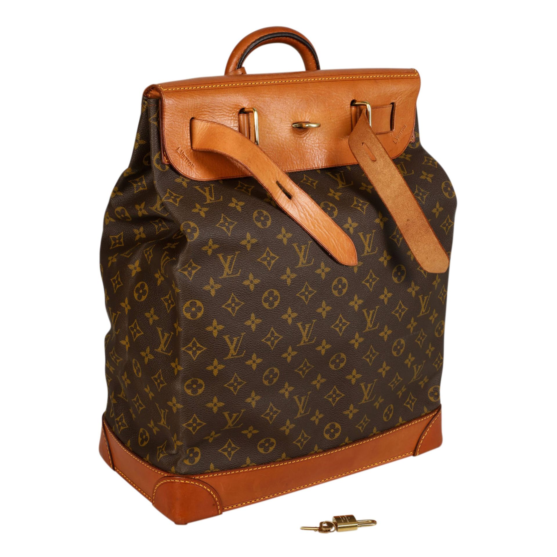 LOUIS VUITTON VINTAGE Reisetasche "STEAMER 35".Wohl aus den 60er Jahren. Sonderanfertigung mit 35cm. - Bild 10 aus 11