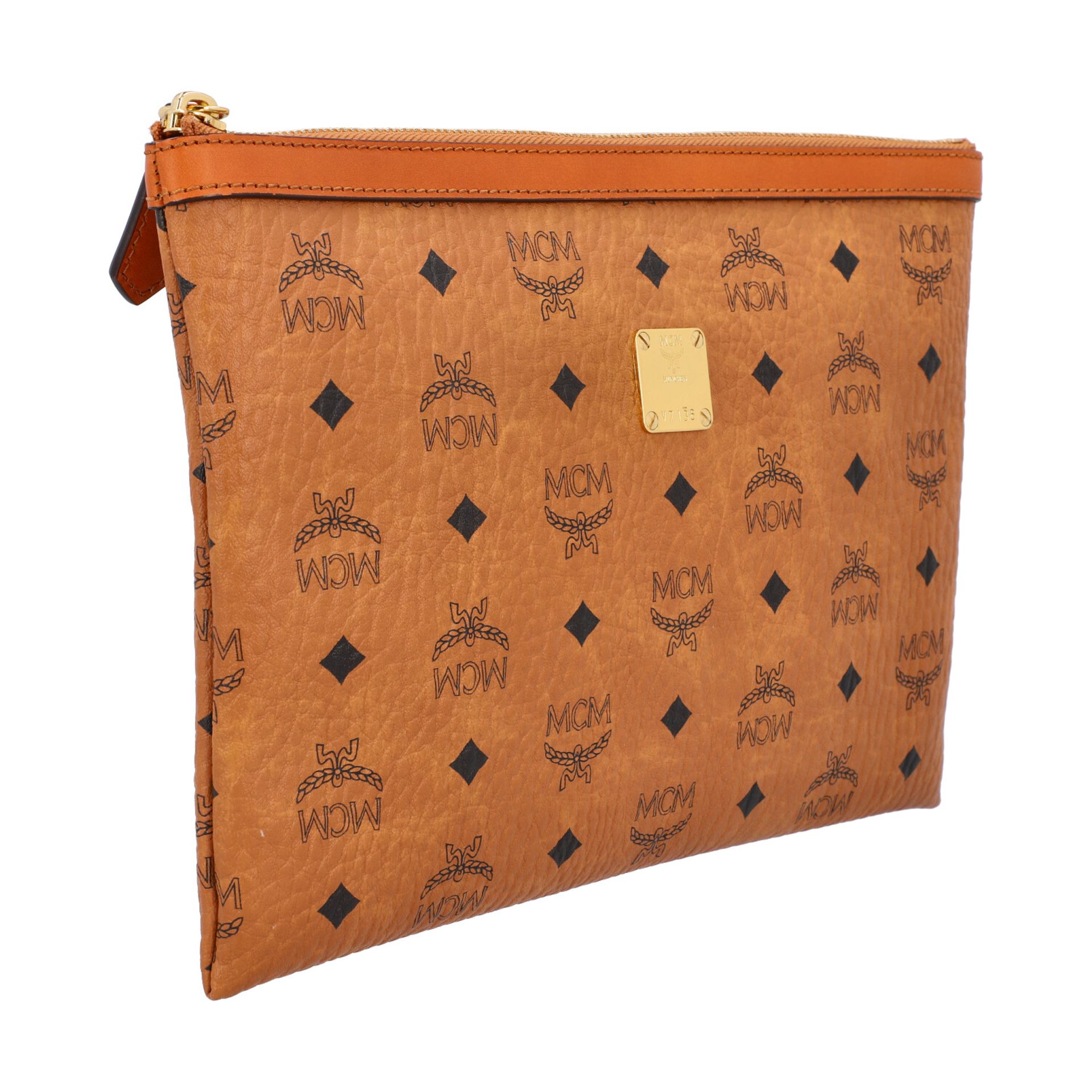 MCM Clutch, Akt. NP.: 375,-€.Reißverschluss Tasche mit Innenfach aus beschichtetem Canvas mit Viteos - Bild 2 aus 6