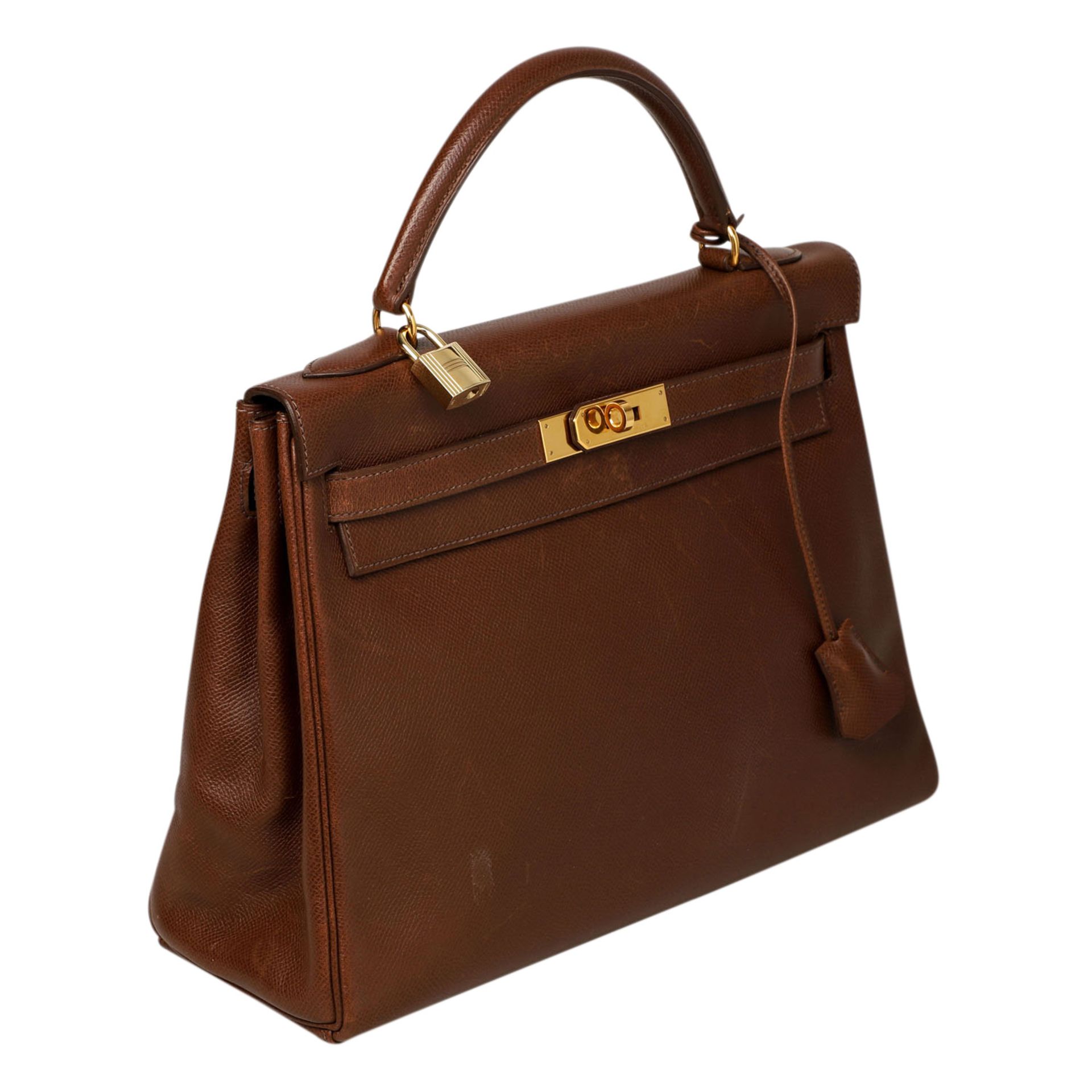 HERMÈS VINTAGE Handtasche "KELLY BAG 32", Koll. 1998.Akt. NP.: 7.200,-€. Epsom-Leder in Hellbraun, - Bild 2 aus 7