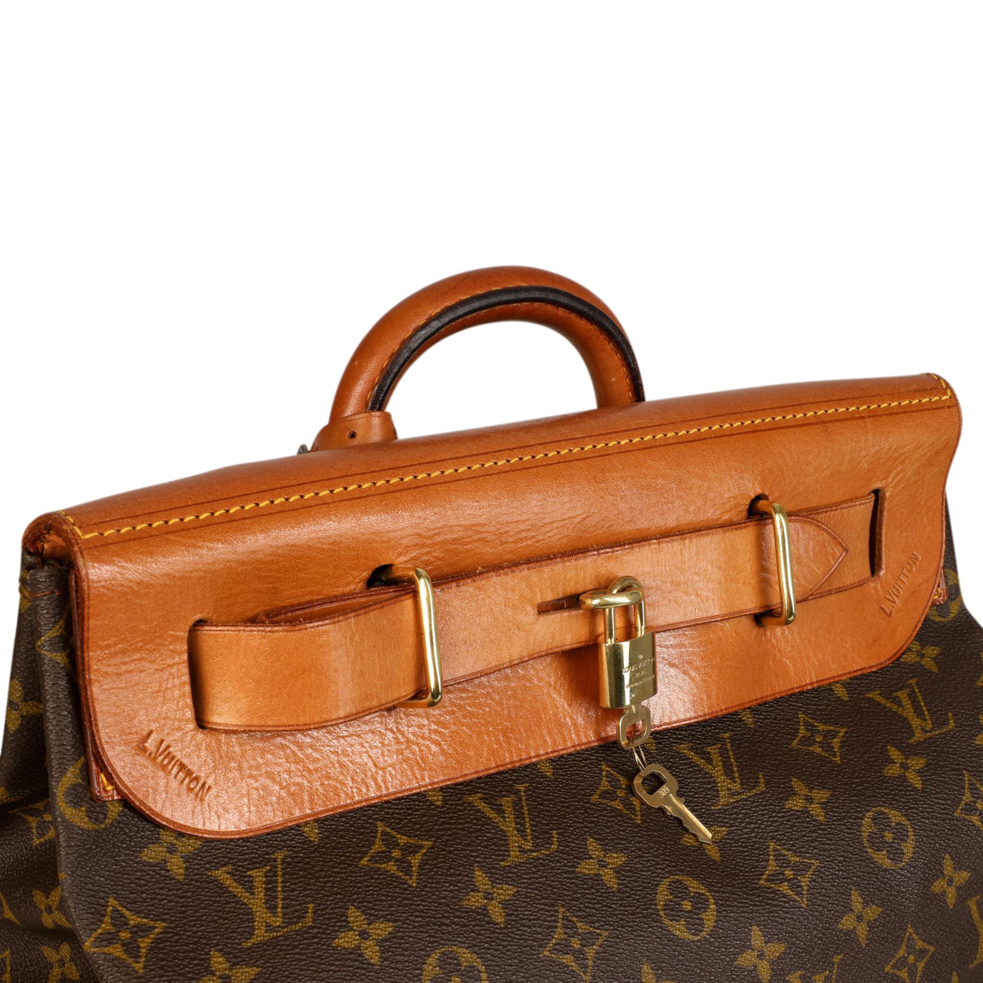 LOUIS VUITTON VINTAGE Reisetasche "STEAMER 35".Wohl aus den 60er Jahren. Sonderanfertigung mit 35cm. - Bild 7 aus 11