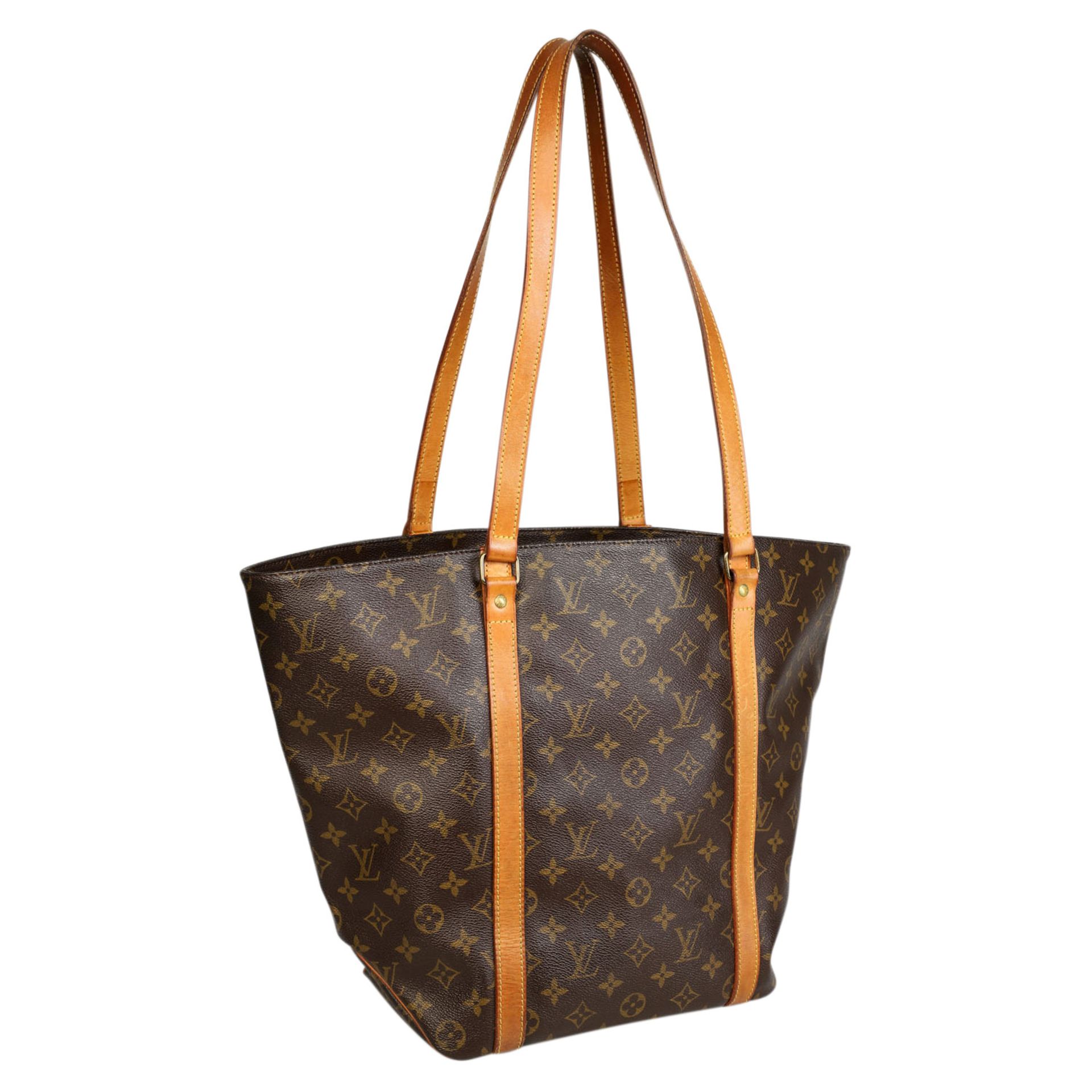 LOUIS VUITTON VINTAGE Shoppertasche.Monogram Canvas Serie mit Rindsleder-Details, Doppelhenkel und - Bild 2 aus 6