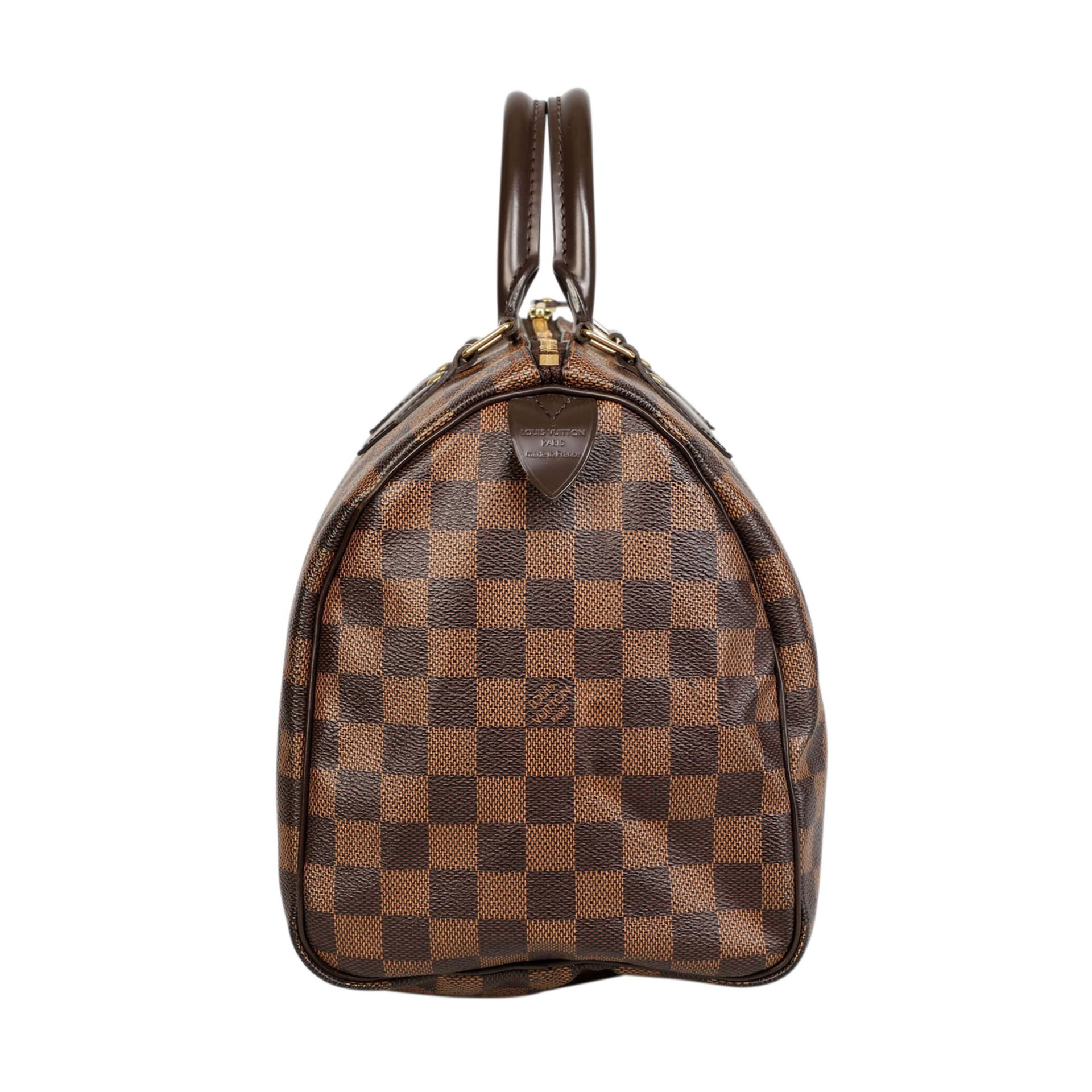 LOUIS VUITTON Handtasche "SPEEDY 30", Koll. 2014.Akt. NP.: 800,-€. Damier Ebene Serie mit Details - Bild 3 aus 8