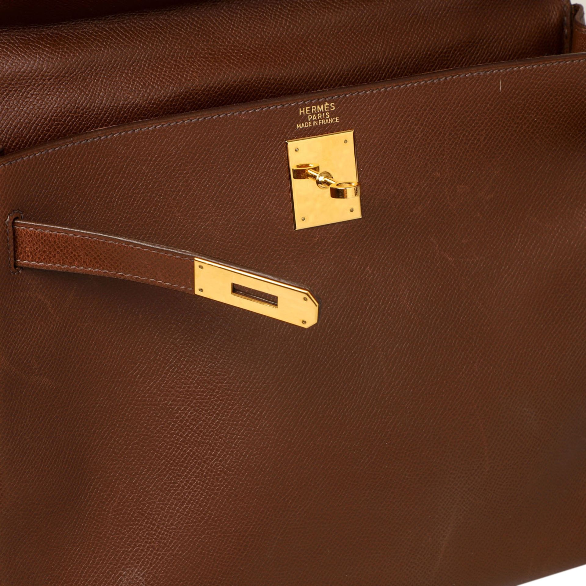 HERMÈS VINTAGE Handtasche "KELLY BAG 32", Koll. 1998.Akt. NP.: 7.200,-€. Epsom-Leder in Hellbraun, - Bild 6 aus 7