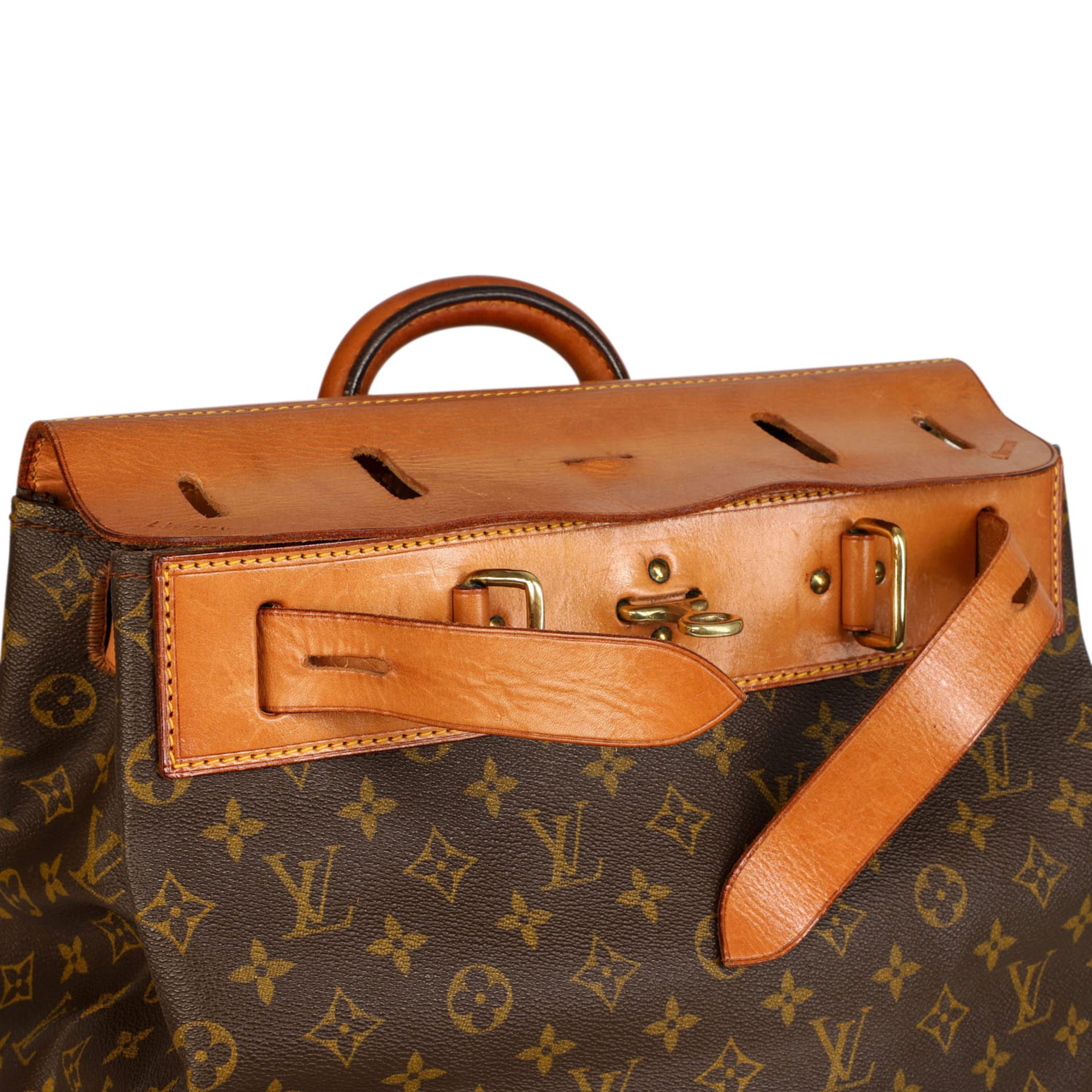 LOUIS VUITTON VINTAGE Reisetasche "STEAMER 35".Wohl aus den 60er Jahren. Sonderanfertigung mit 35cm. - Bild 11 aus 11