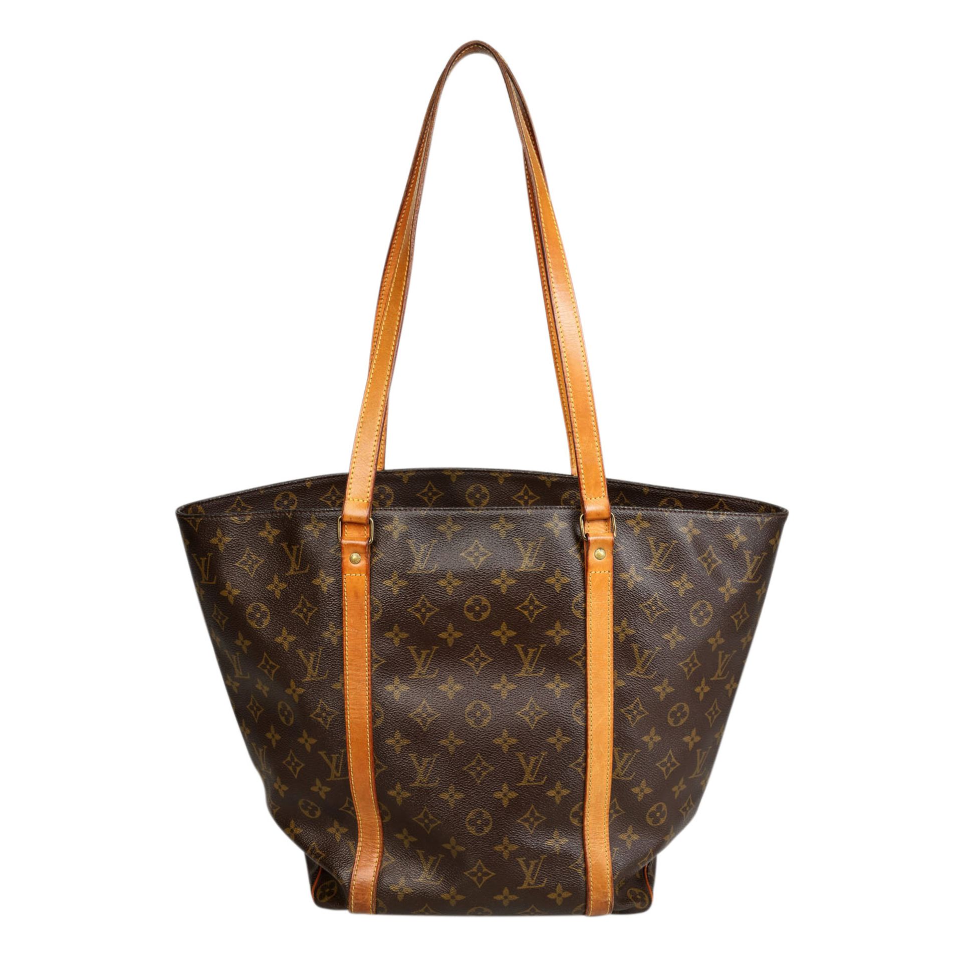 LOUIS VUITTON VINTAGE Shoppertasche.Monogram Canvas Serie mit Rindsleder-Details, Doppelhenkel und - Bild 4 aus 6