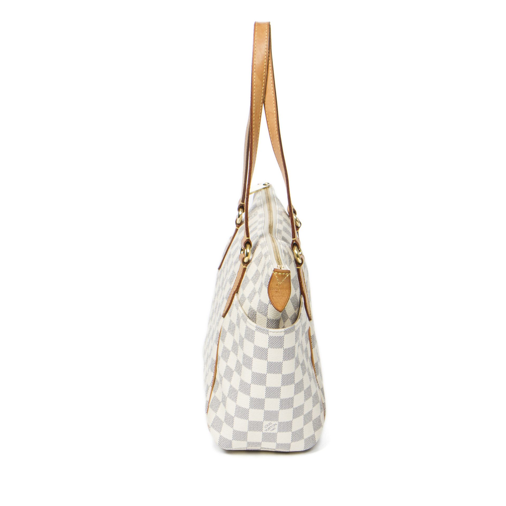 LOUIS VUITTON Handtasche "TOTALLY PM", Koll. 2009.Damier Azur Serie, Leder mit starker Patina, - Bild 4 aus 5