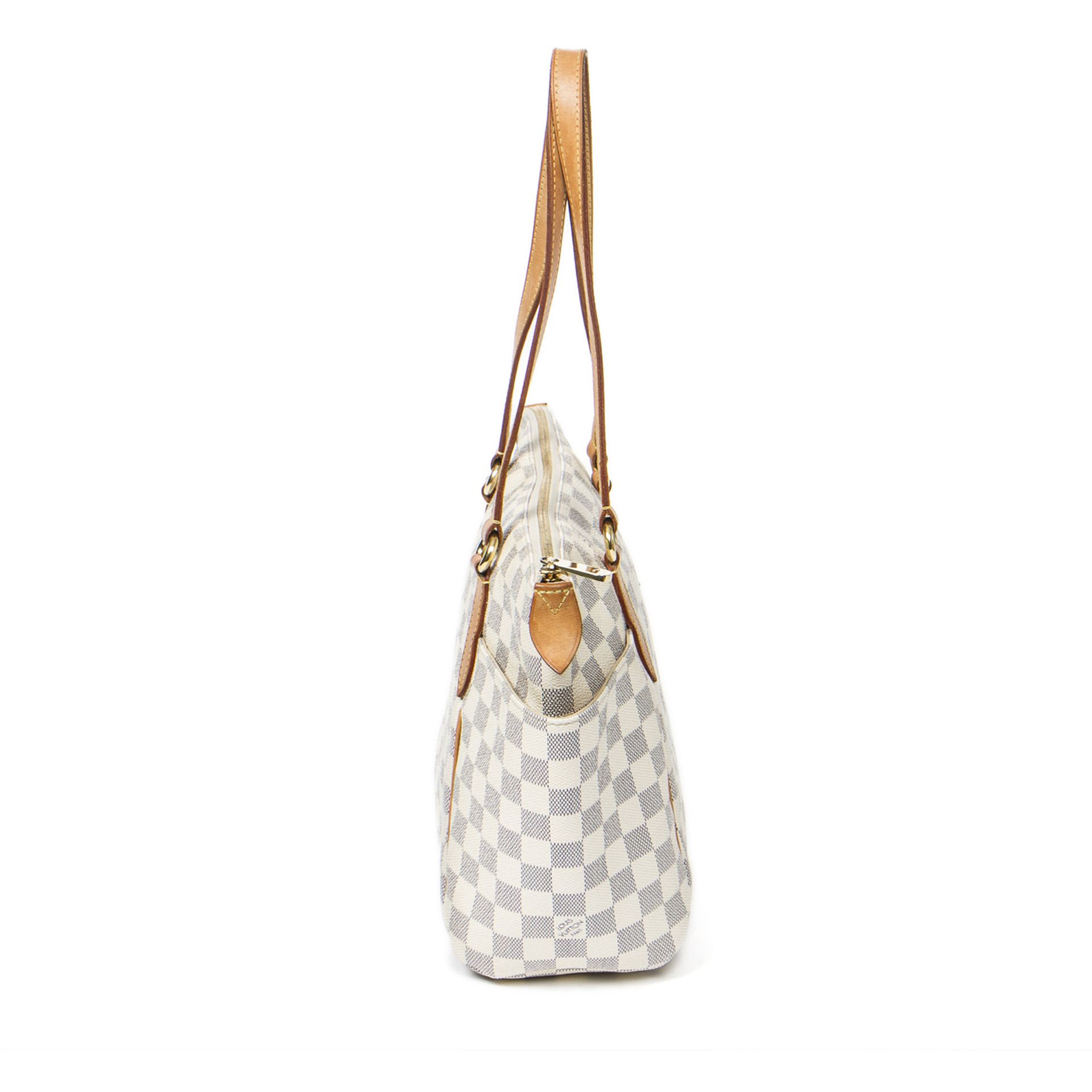 LOUIS VUITTON Handtasche "TOTALLY PM", Koll. 2009.Damier Azur Serie, Leder mit starker Patina, - Bild 3 aus 5