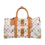 LOUIS VUITTON Weekender "KEEPALL 45", Koll. 2003.Monogram Multicolor Serie auf weißem Grund mit