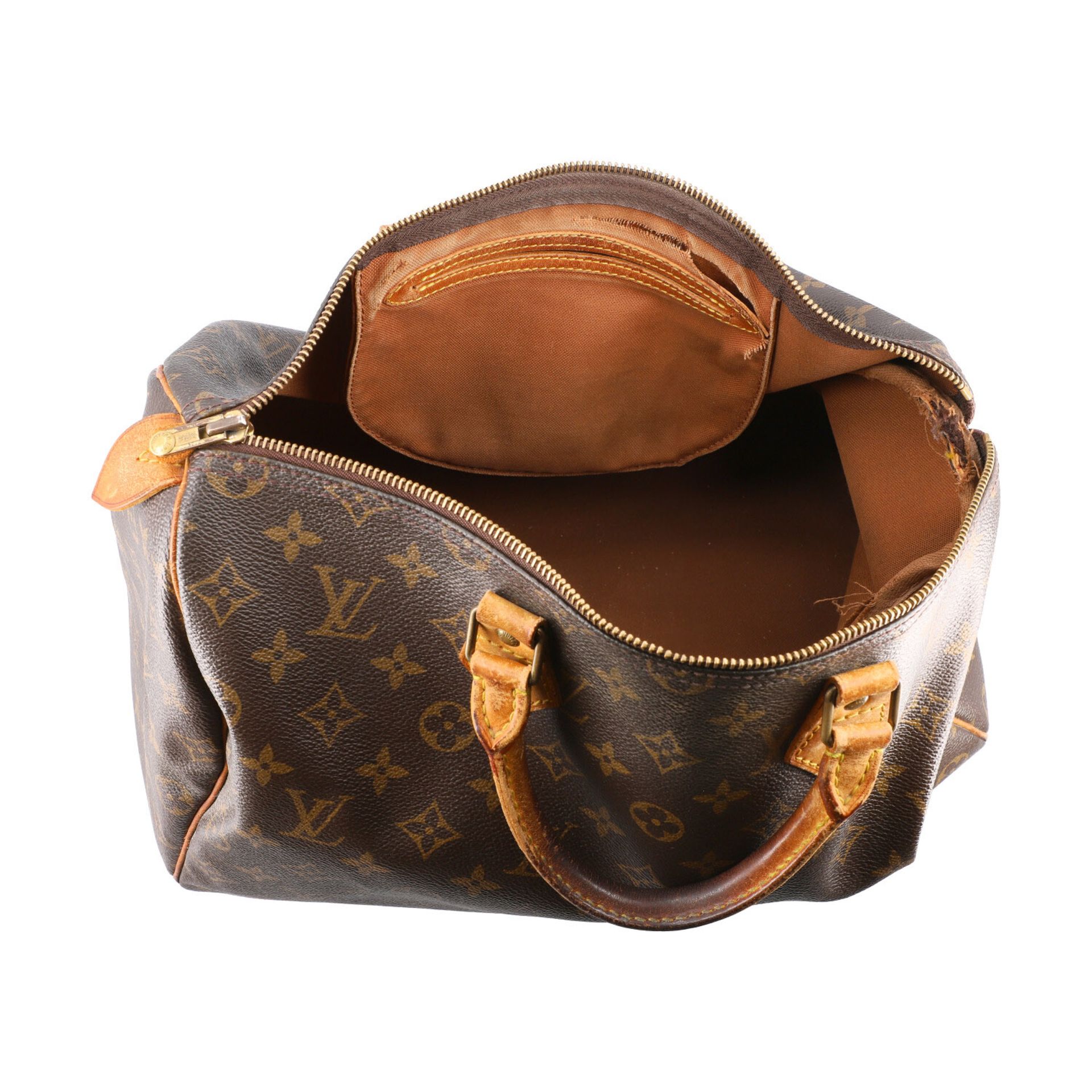 LOUIS VUITTON VINTAGE Konvolut.Handtasche "SPEEDY 35", Koll. 1987, akt. NP.: 815,-€ mit Clutch aus - Bild 9 aus 10