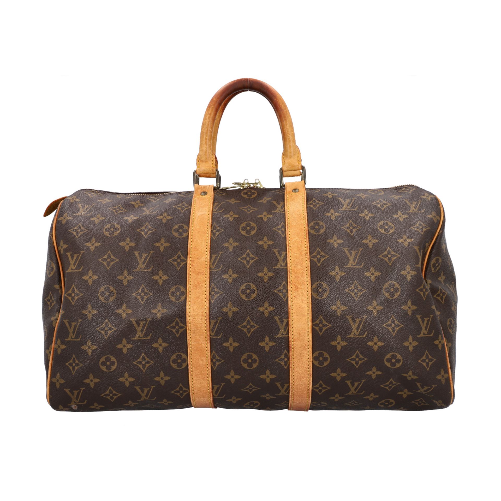 LOUIS VUITTON VINTAGE Weekender "KEEPALL 45", Koll. 1985.Akt. NP.: 1.100,-€. Monogram Canvas Serie