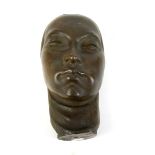 Bronze bust of a young women, with indistinct signature, B Soph...height 29 cm .