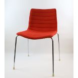 Arper Catifa red felt covered chair model 46 .