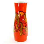 Large Poole Pottery Delphis pattern vase, shape 85, decorated with an abstract design on orange