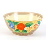 Clarice Cliff a Bizarre Canterbury Bells pattern bowl, marks for Newport Pottery, 17.5 cm . Good
