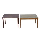 France & Daverkosen, Denmark, teak coffee table, labelled, 43 x 63 x 44.5 cm, and another marked