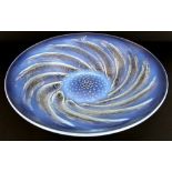 R Lalique, a 'Poisson' pattern opalescent glass bowl, with moulded decoration of fish and a