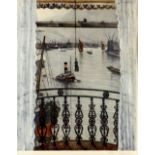 Christopher Richard Wynne Nevinson (British, 1889-1946). 'Greenwich Reach', Lithograph in colours,