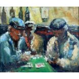 Claude Marin (French, 1914-2001). The card game, oil on canvas, signed dated 68, 45cm x 53cm.