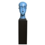 § Patricia Volk, Member of Royal British Society of Sculptors (MRBS) Blue Head, stoneware on